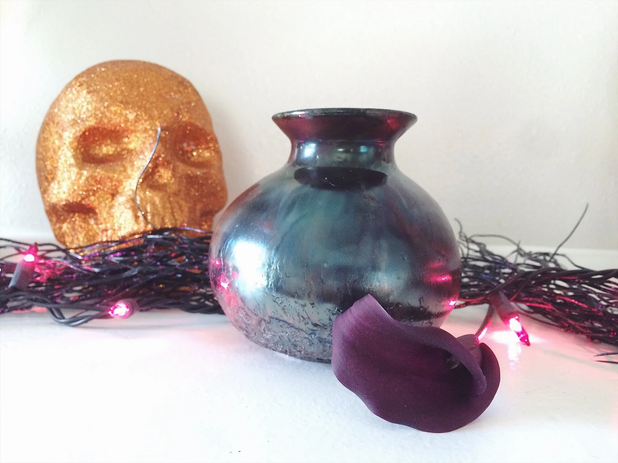 black raku vase