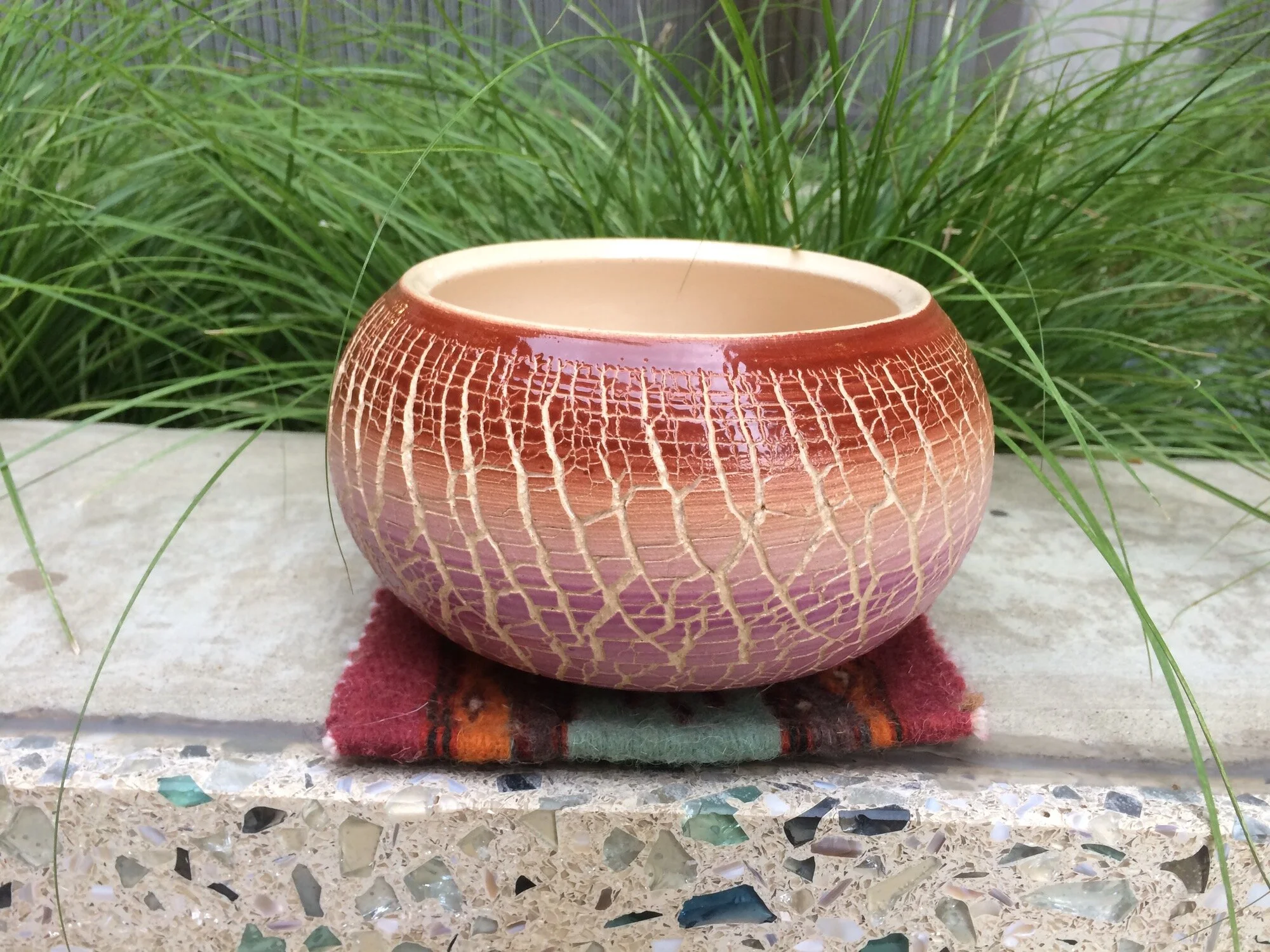 ombre crackle bowl