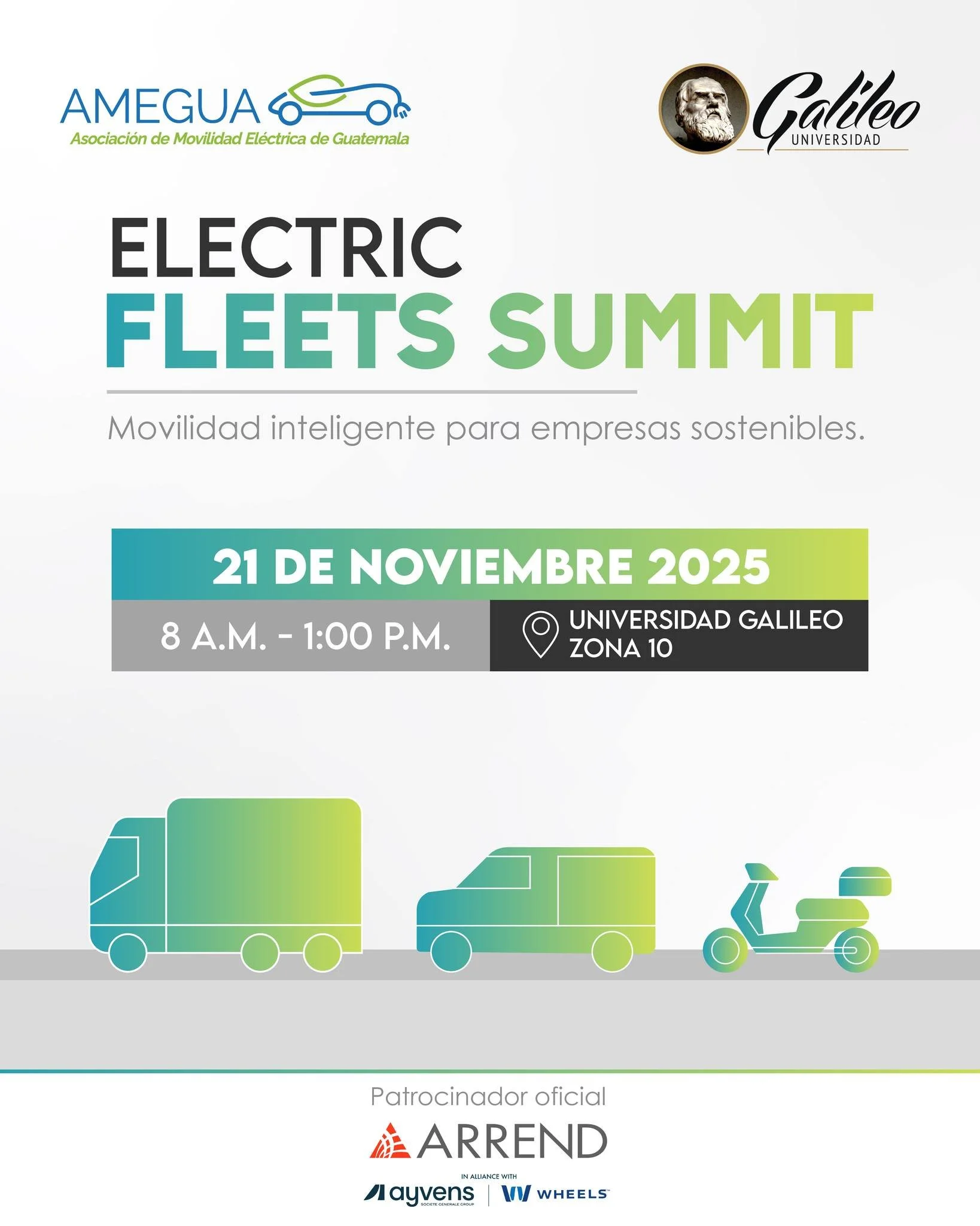 🚛⚡ Elctric Fleets Summit 2025 &ndash; Movilidad inteligente para empresas sostenibles

Este 21 de noviembre, de 8:00 a. m. a 1:00 p. m. en Universidad Galileo, descubre c&oacute;mo electrificar tu flota puede reducir costos, aumentar eficiencia y po