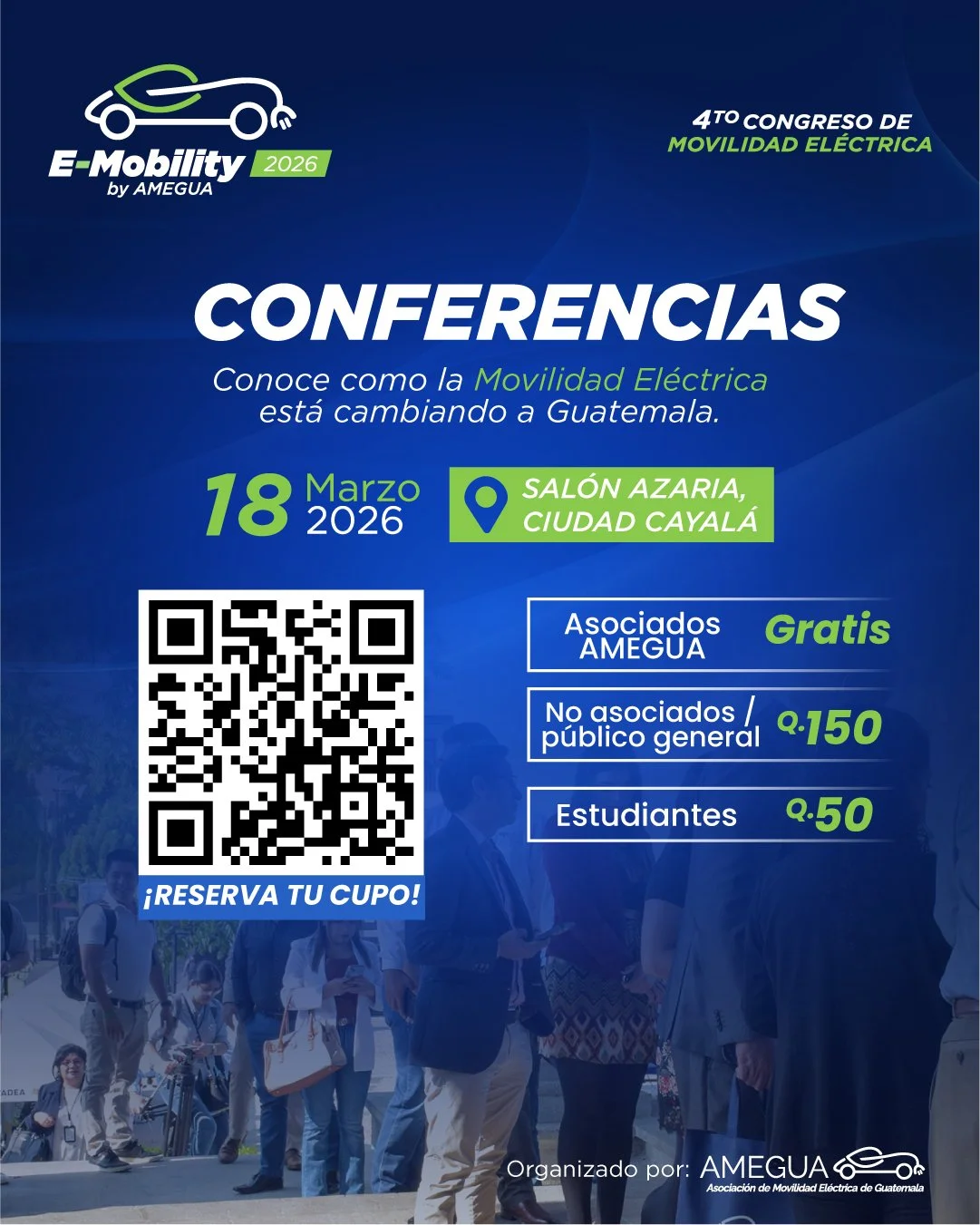El futuro de la movilidad ya est&aacute; en marcha. ⚡🚗
S&eacute; parte de E MOBILITY 2026, el evento donde l&iacute;deres, expertos e innovadores se re&uacute;nen para hablar sobre el presente y futuro de la movilidad el&eacute;ctrica en Guatemala y