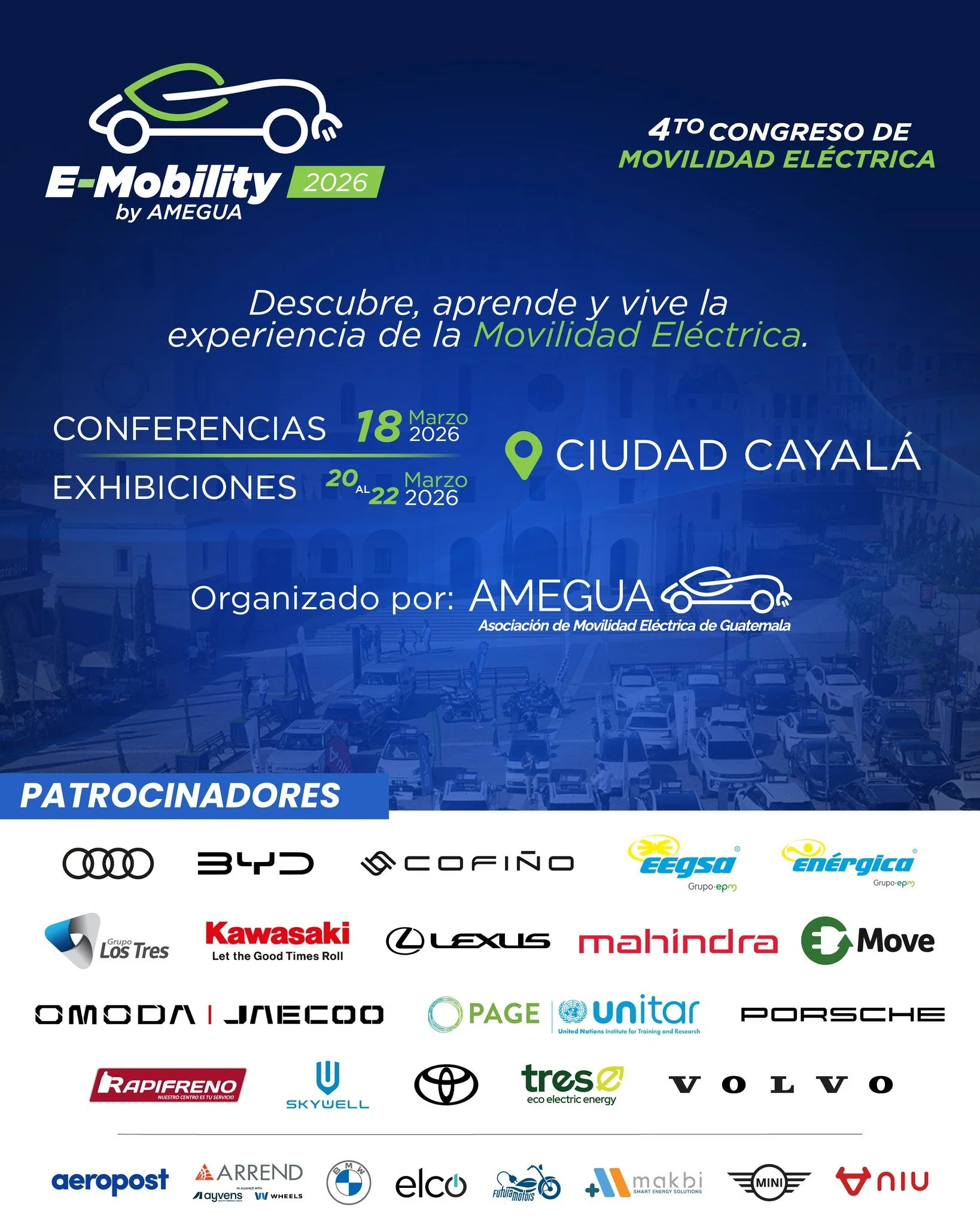 ⚡🚗 La movilidad el&eacute;ctrica ya se vive en Guatemala

El 4to Congreso de Movilidad El&eacute;ctrica &ndash; E-Mobility 2026, organizado por AMEGUA, reunir&aacute; a l&iacute;deres, marcas y expertos que est&aacute;n impulsando hoy la transformac