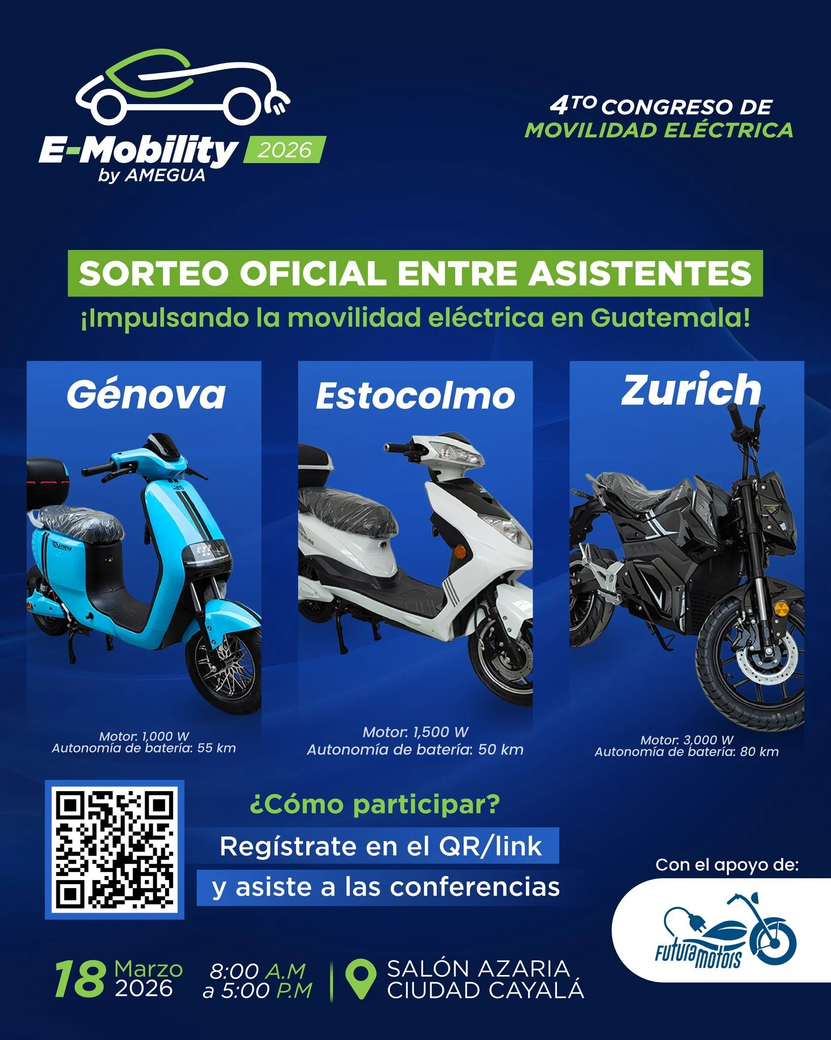 ⚡ Porque impulsar la movilidad el&eacute;ctrica en Guatemala tambi&eacute;n significa acercarla a m&aacute;s personas.

En el 4to Congreso de Movilidad El&eacute;ctrica &ndash; E-Mobility 2026, no solo aprender&aacute;s c&oacute;mo esta cambiando la 