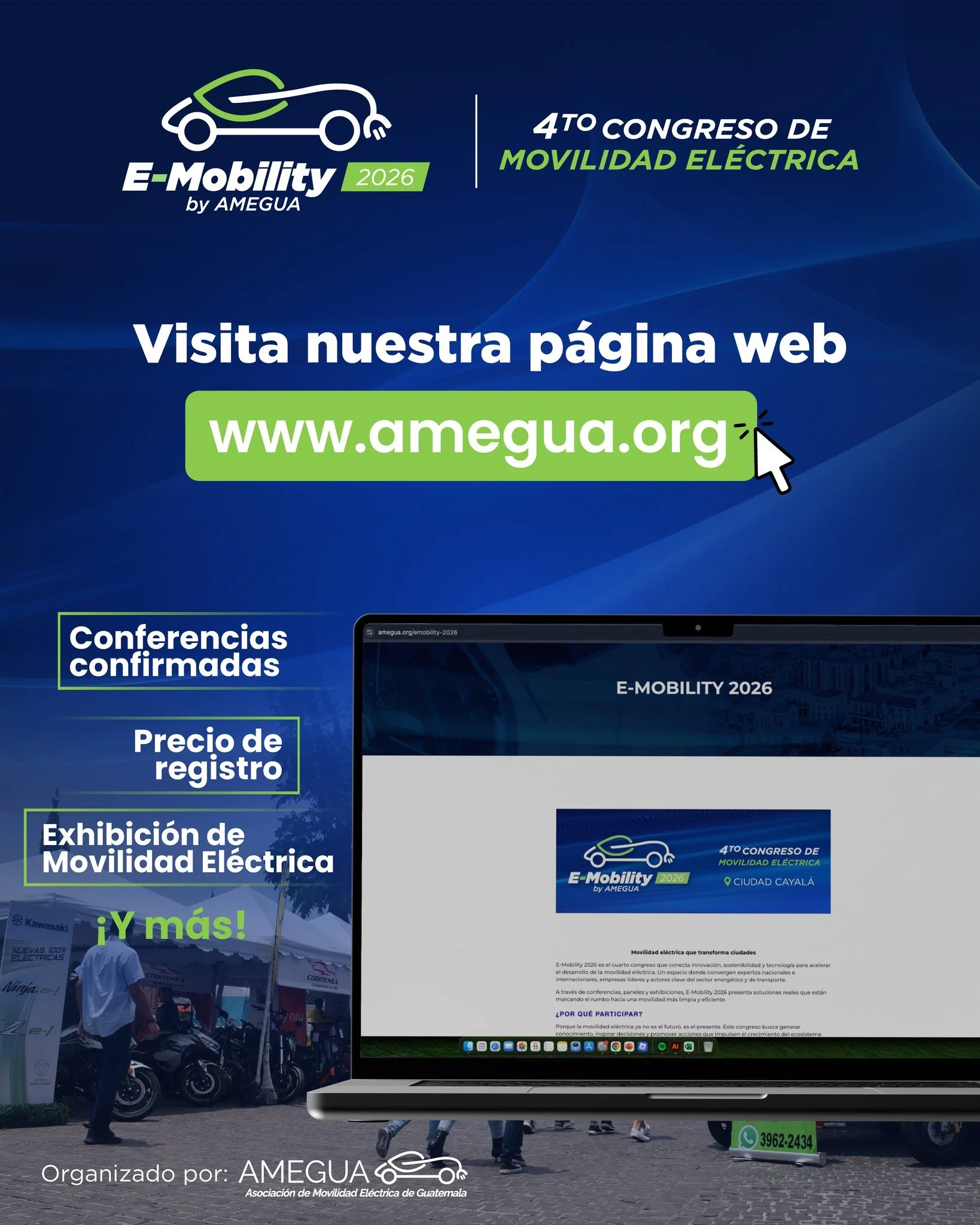 🌐⚡ Toda la informaci&oacute;n del E-Mobility 2026 en un solo lugar

Visita nuestra p&aacute;gina web y conoce todo sobre el 4to Congreso de Movilidad El&eacute;ctrica:
🔹 Conferencias confirmadas, Precio de registro, Exhibici&oacute;n de movilidad e