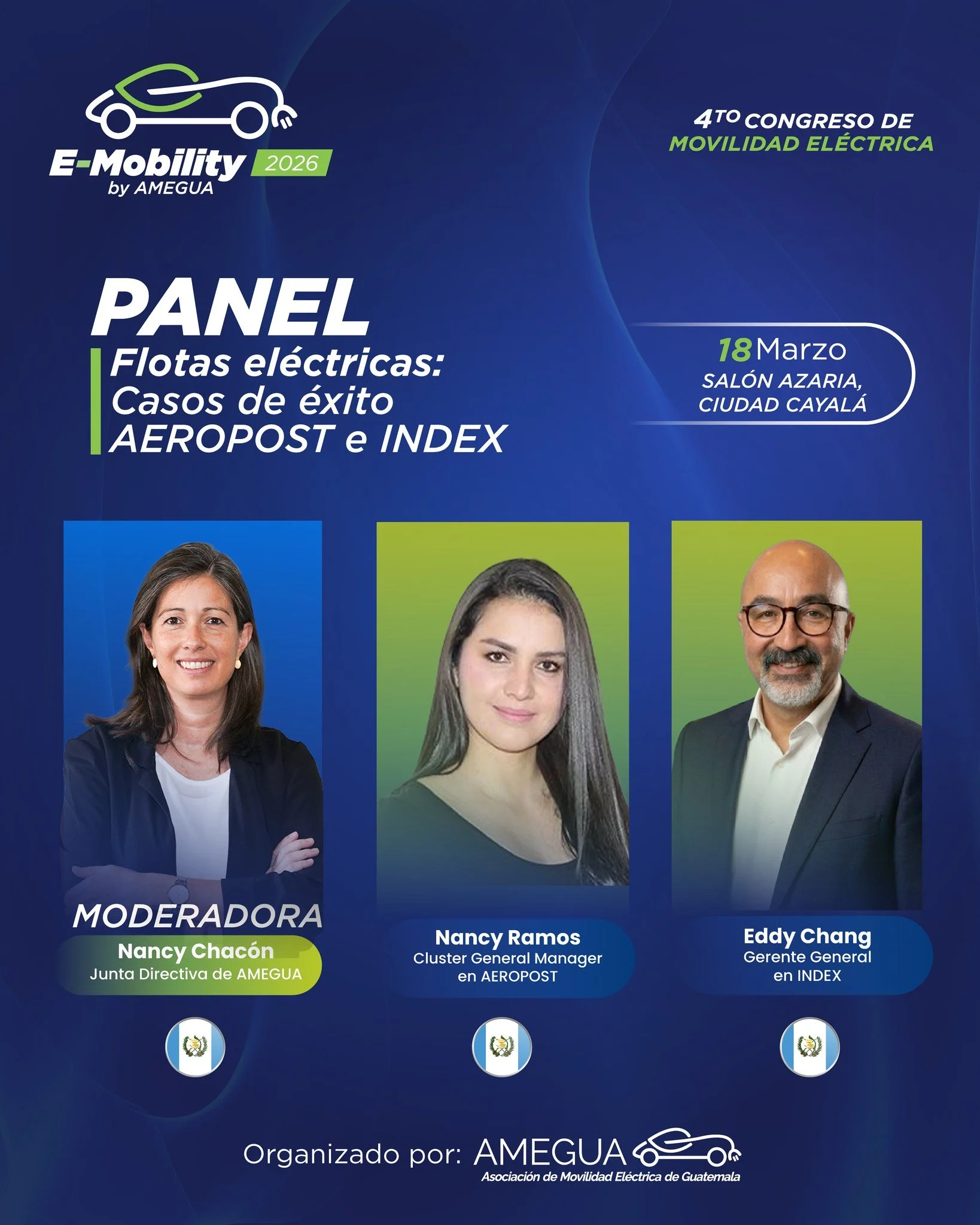 ⚡🚚 Las flotas el&eacute;ctricas ya son una realidad en Guatemala.
En el E-Mobility 2026 conoceremos experiencias reales de empresas que ya est&aacute;n transformando la log&iacute;stica con movilidad el&eacute;ctrica.

En este panel, expertos del se