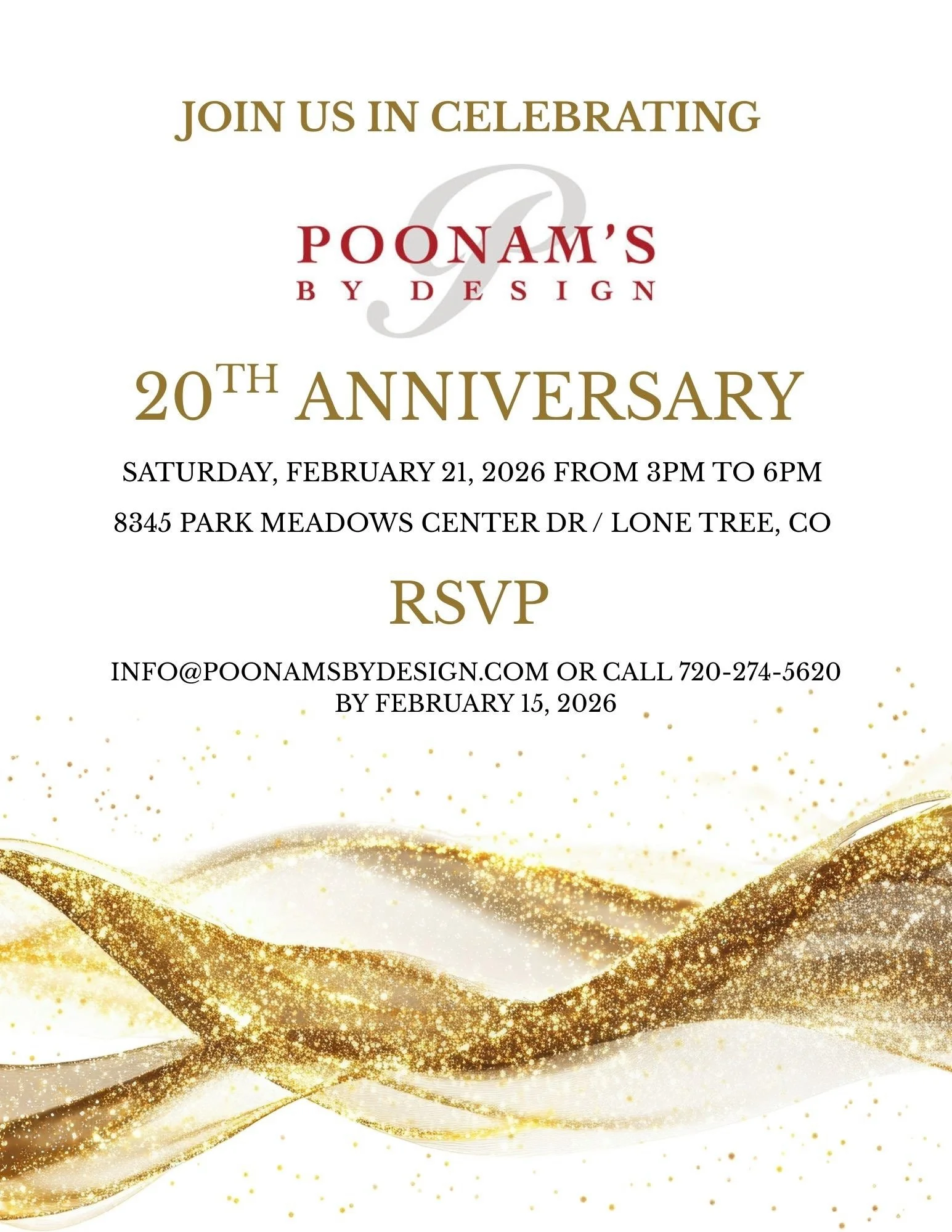 POONAM'S BY DESIGN 20TH ANNIVERSARY