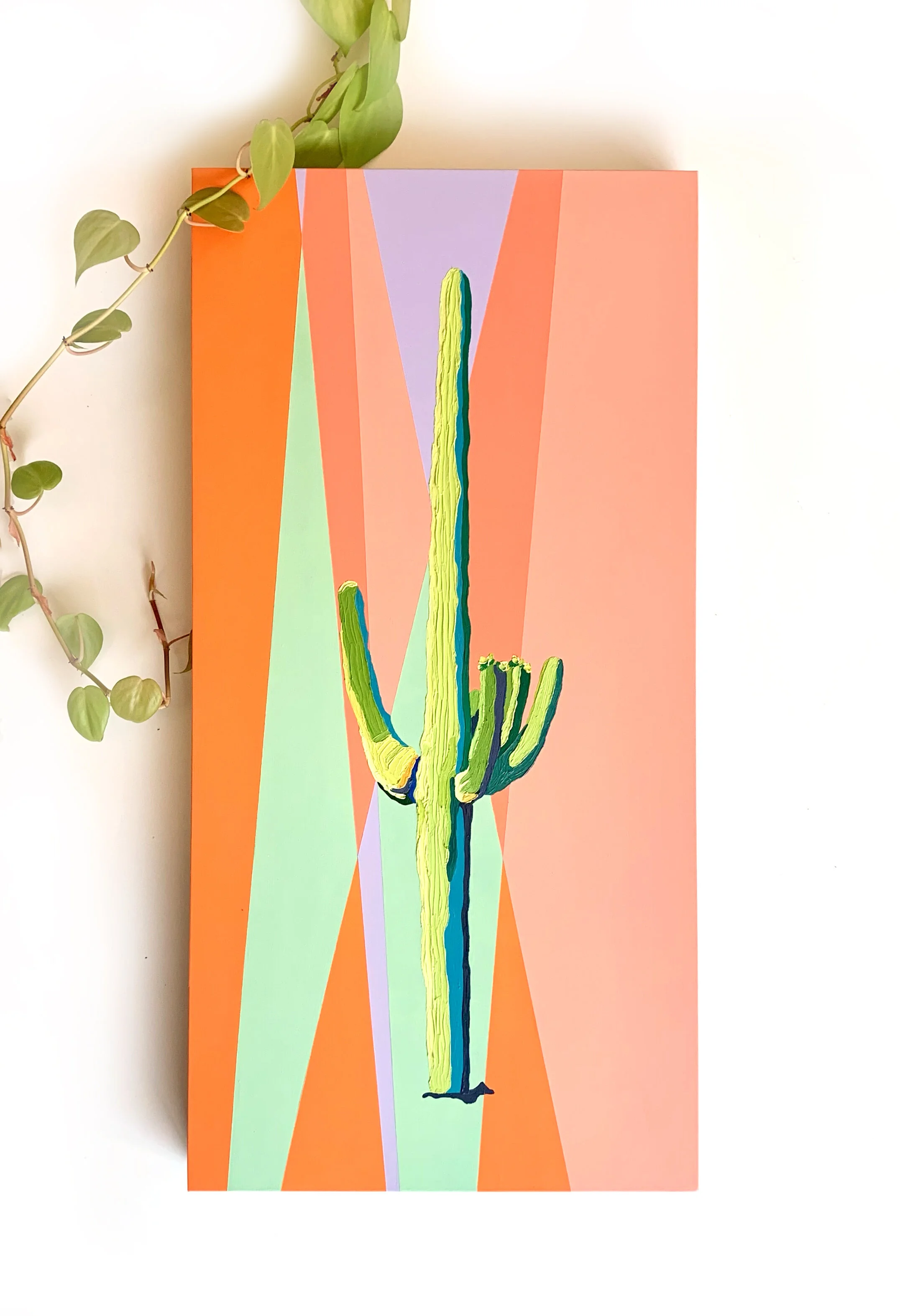 "All Lines Intersect at Truth" a 12"x24" Acrylic and Oil Painting