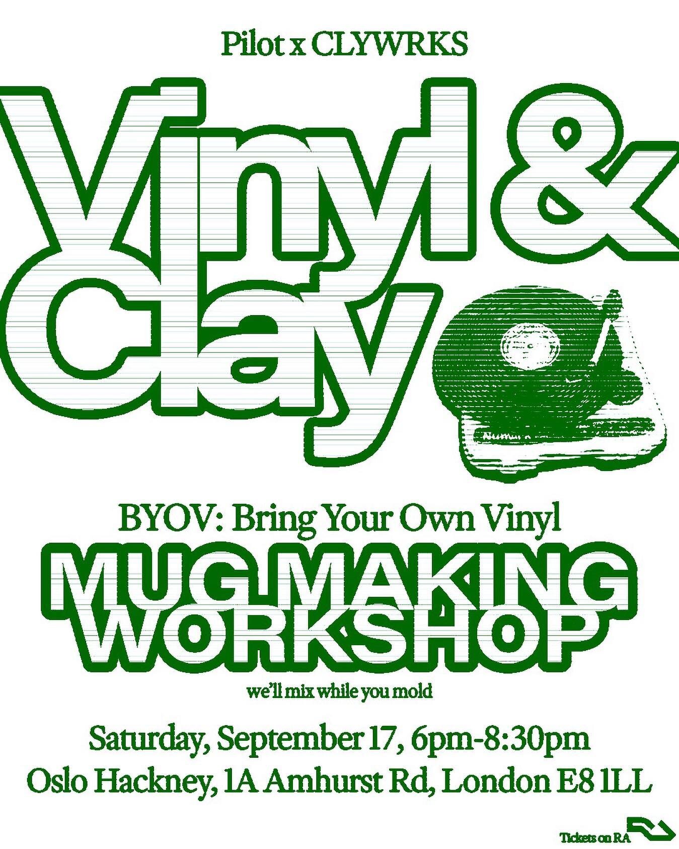 Pilot Magazine and CLYWRKS Ceramics have collaborated to bring you a smooth and creative lil something we could all use to kick off our autumn. Putting together our favorite things, we're hosting a BYOV (bring your own vinyl) Mug Making Workshop. We'