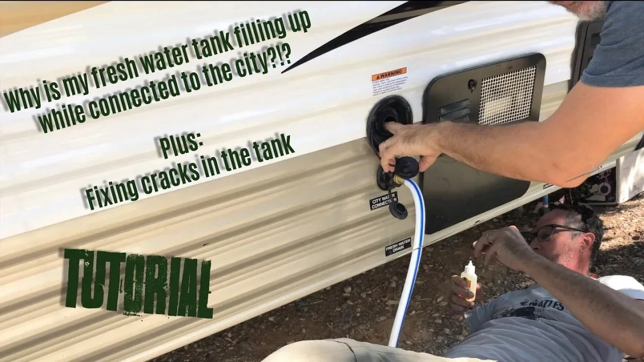 FRESH WATER TANK OVERFLOWS WHILE CONNECTED TO CITY AND CRACKS. I FIXED IT! YOU CAN TOO! | Tutorial