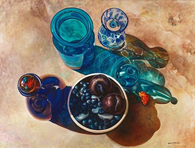 &ldquo;Vishuddha-Anna&rdquo;
3&rsquo;x4&rsquo; Oil on Masonite
SOLD
.
.
.
#fruit #glass #stilllife #stilllifepainting #painting #fabric #blue #blueberries #plum #oilpainting #oil #largepainting #artforthehome #wallart #fineart #fineartist #artist #ut