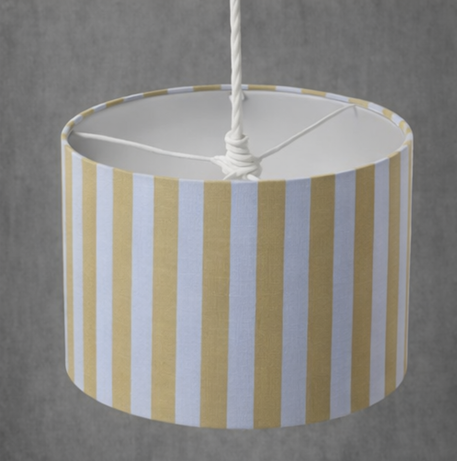 Yellow and White Striped Shade Pendant