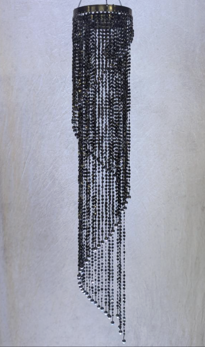 Black Cylindrical Hanging Beads