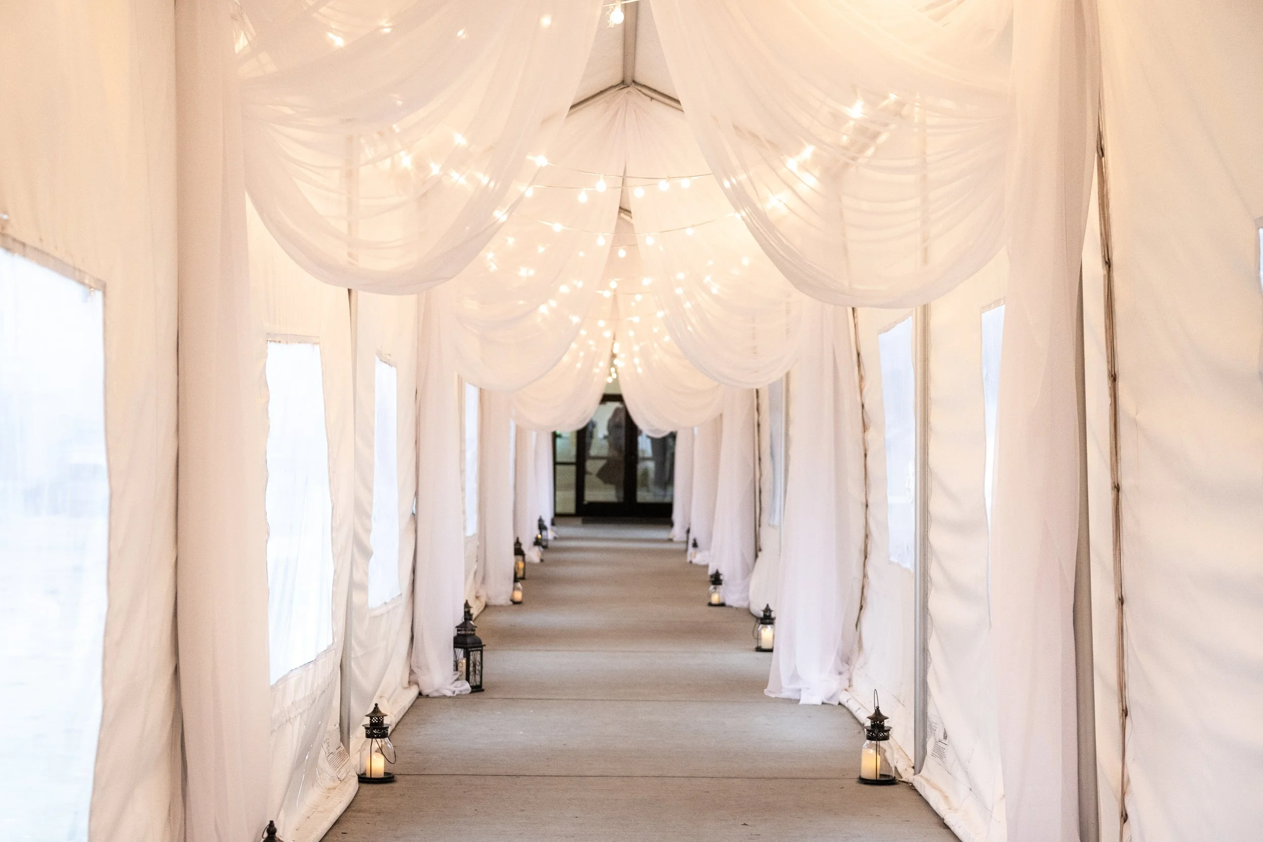 Tunnel Drape & Lighting at Edward Anne Estate