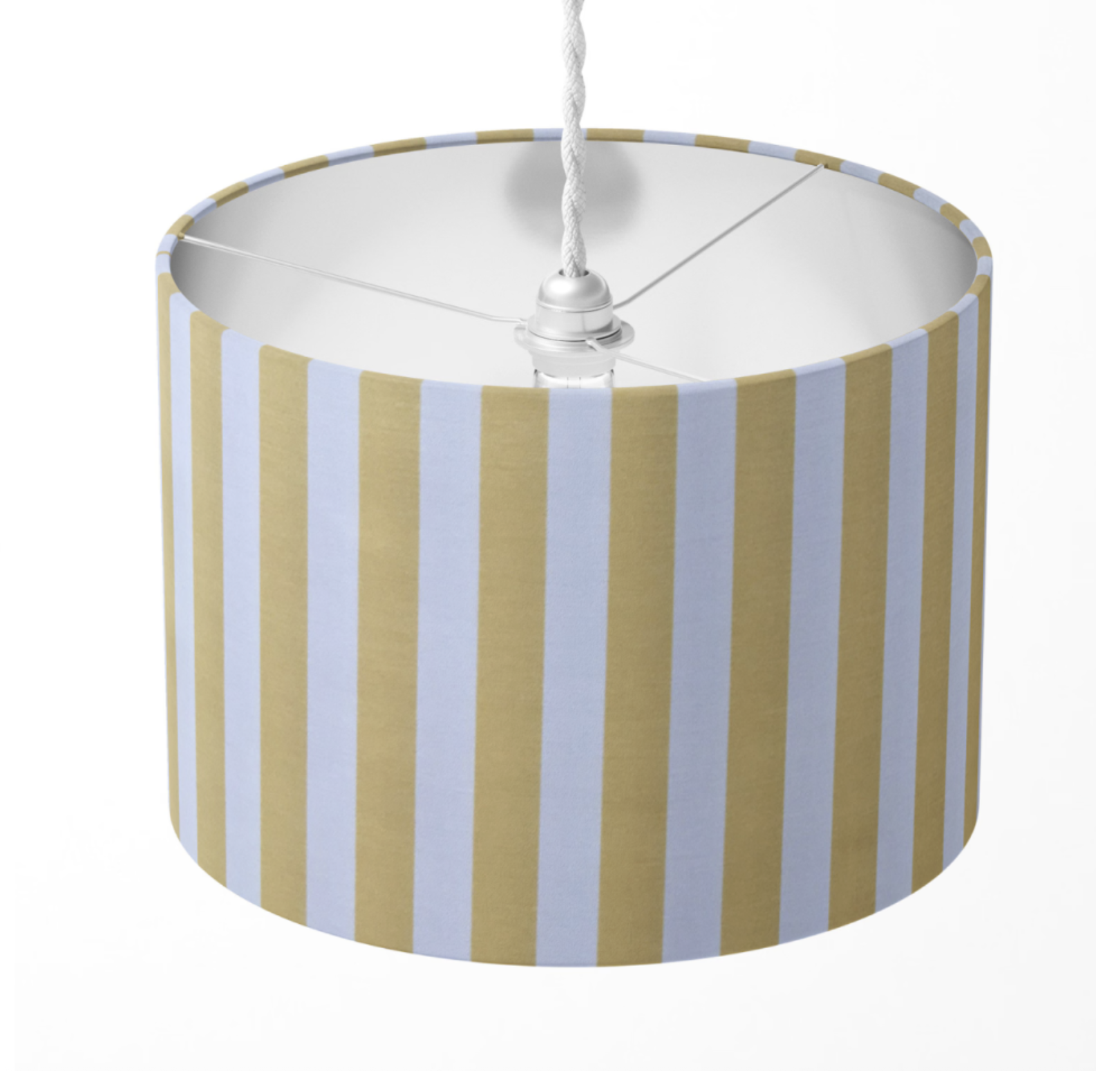 Yellow and White Striped Shade Pendant