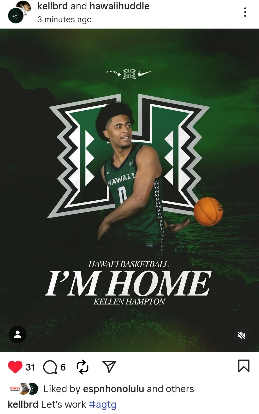 Hawaiʻi basketball picks up Kellen Hampton