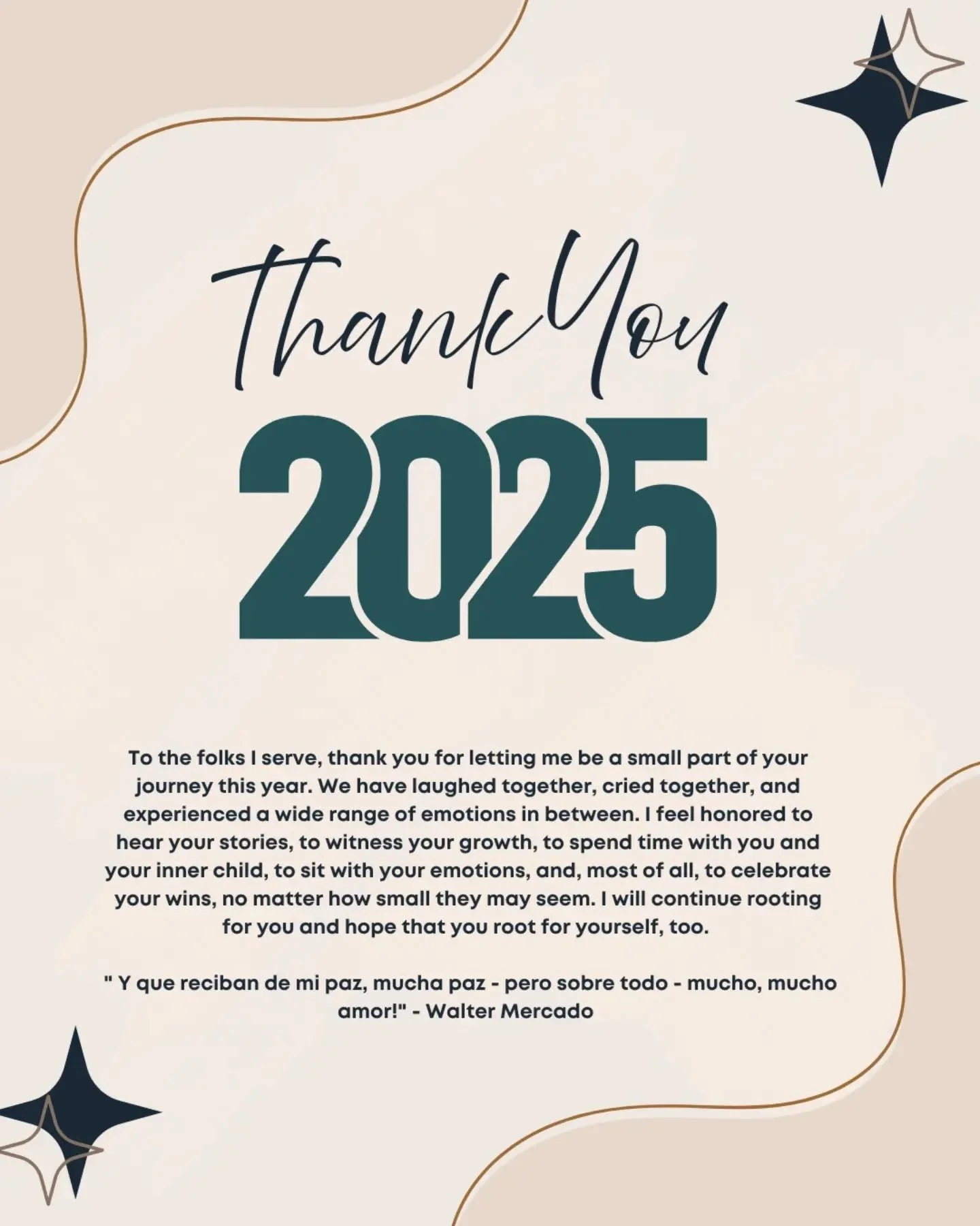 Adi&oacute;s 2025. I'll be here to hold space for you in 2026. 🫀