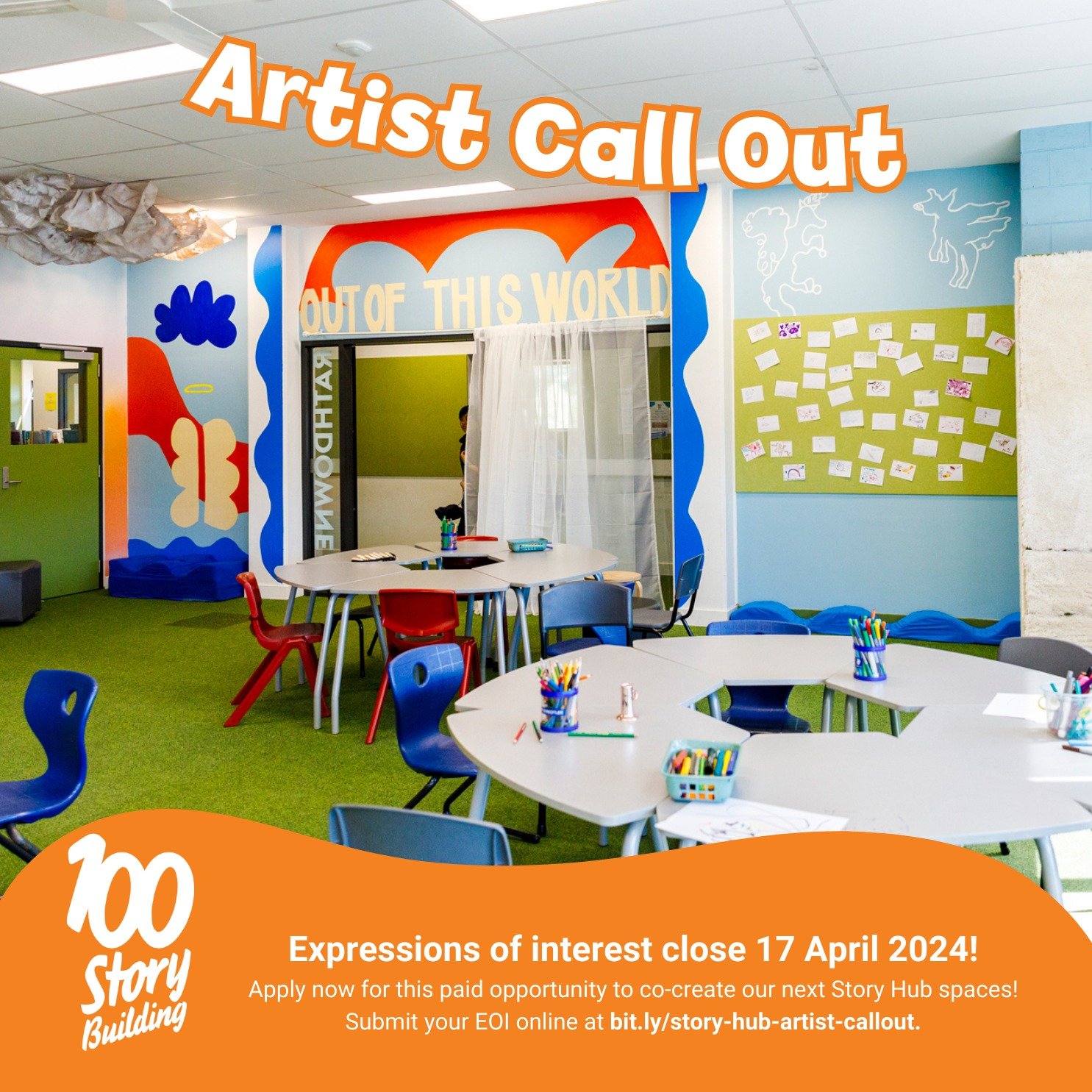 🎨✨ Calling all Artists and Makers! ✨🎨

We're looking for artists and makers to join us in co-designing and bringing to life the magic of creativity at Dinjerra Primary School 🏫✨ 

Be part of our Story Hub co-design team, where your artistic touch 