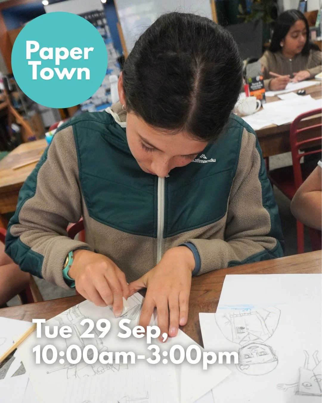 Grab some paper and let's build a world from scratch these Spring holidays! Who lives there? What happens there? And what strange things might be hiding around the corner?

📅 Tue 29 Sep | 👥 Ages 8-12
🕙 10:00am - 3:00pm
📍 100 Story Building, Foots