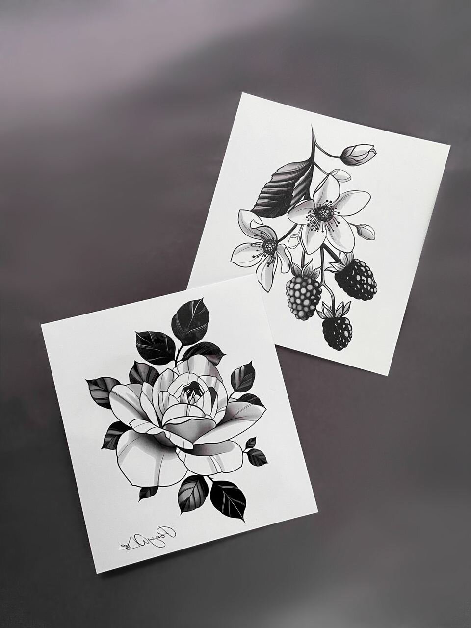 Temporary tattoo set of two