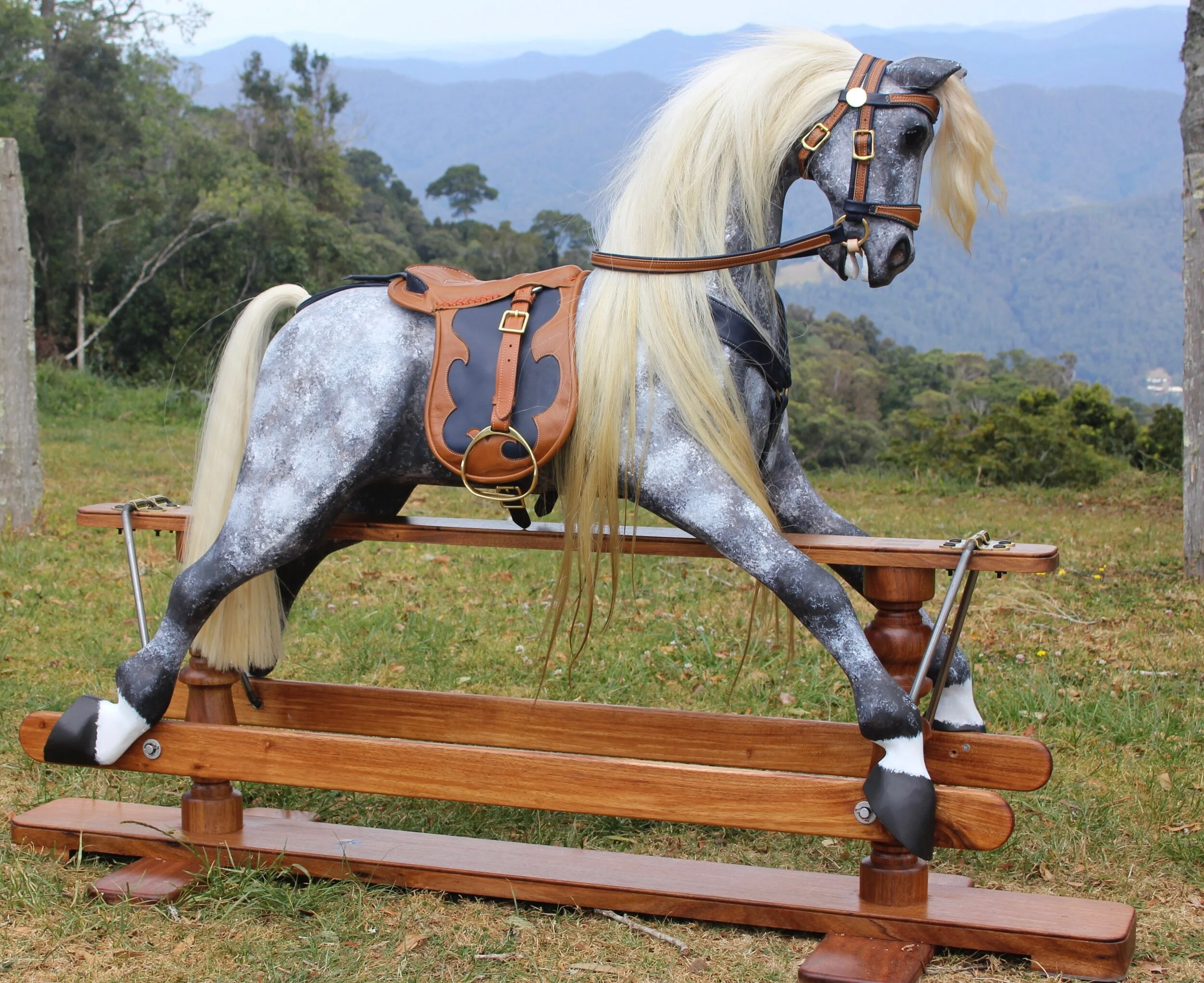 Hand-painted dapple grey horse