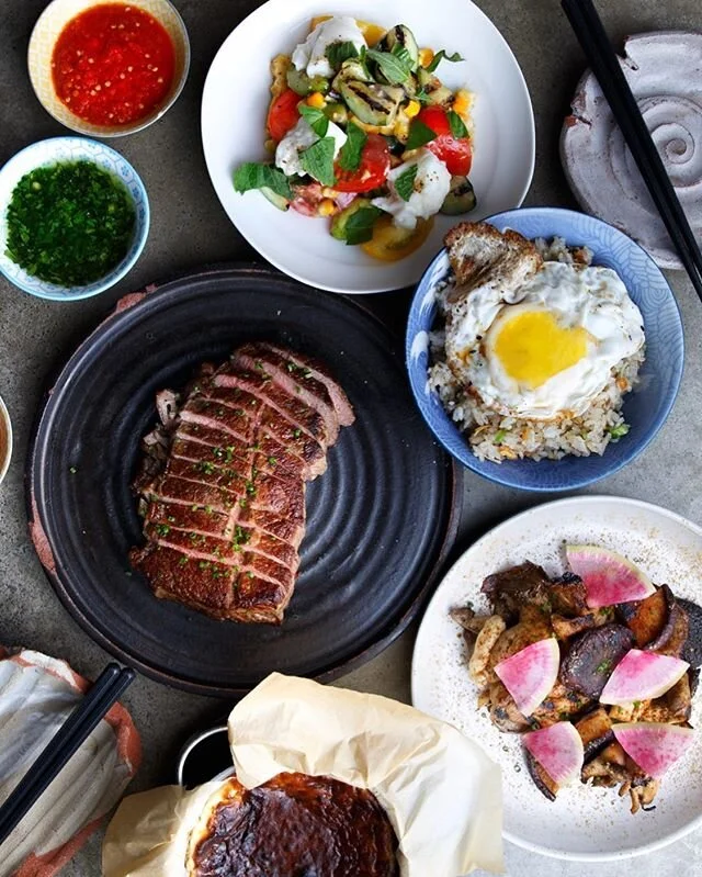 Excited about our opening for tomorrow&rsquo;s dinner service! You can order from two set of menus, for dine-in or to take home. 
Here we have our Classic Set ($40/guest)
&bull;Amuse bouche: duck consomme
&bull;Appetizer: grilled baby cucumber, sweet corn, tomato, mint basil, lemon vinaigrette (optional $5 for burrata cheese add-on)
&bull;Appetizer: grilled maitake mushroom, shiitake mushroom, radish, picked pearl onion, porcini powder, chives, soy gastrique
&bull;Main: Pan-seared Striploin steak, garlic fried rice, chimichurri fermented chili, fried egg
&bull;Dessert: basque cheese cake with rhubarb yuzu compote

Please check out the link in profile to make a reservation! .
.
.
.

#striploin #comfortfood 
#vancouverfoodie #vancouvereats #dishedvan #yvreats #curiocityvan #yvrfoodie #narcityvancouver #chinatownfood #chinatownvancouver #vancityeats #comfortfood #vancouverisawesome #foodiesofvancouver #igersvancouver #comfortfood #taiwanesefood #sharingplates #美食推薦 #comfortfood #eatfamous #taiwanesecuisine #reopening #hellobc #taiwanfood #friedrice #panasia #steaks #台灣美食.