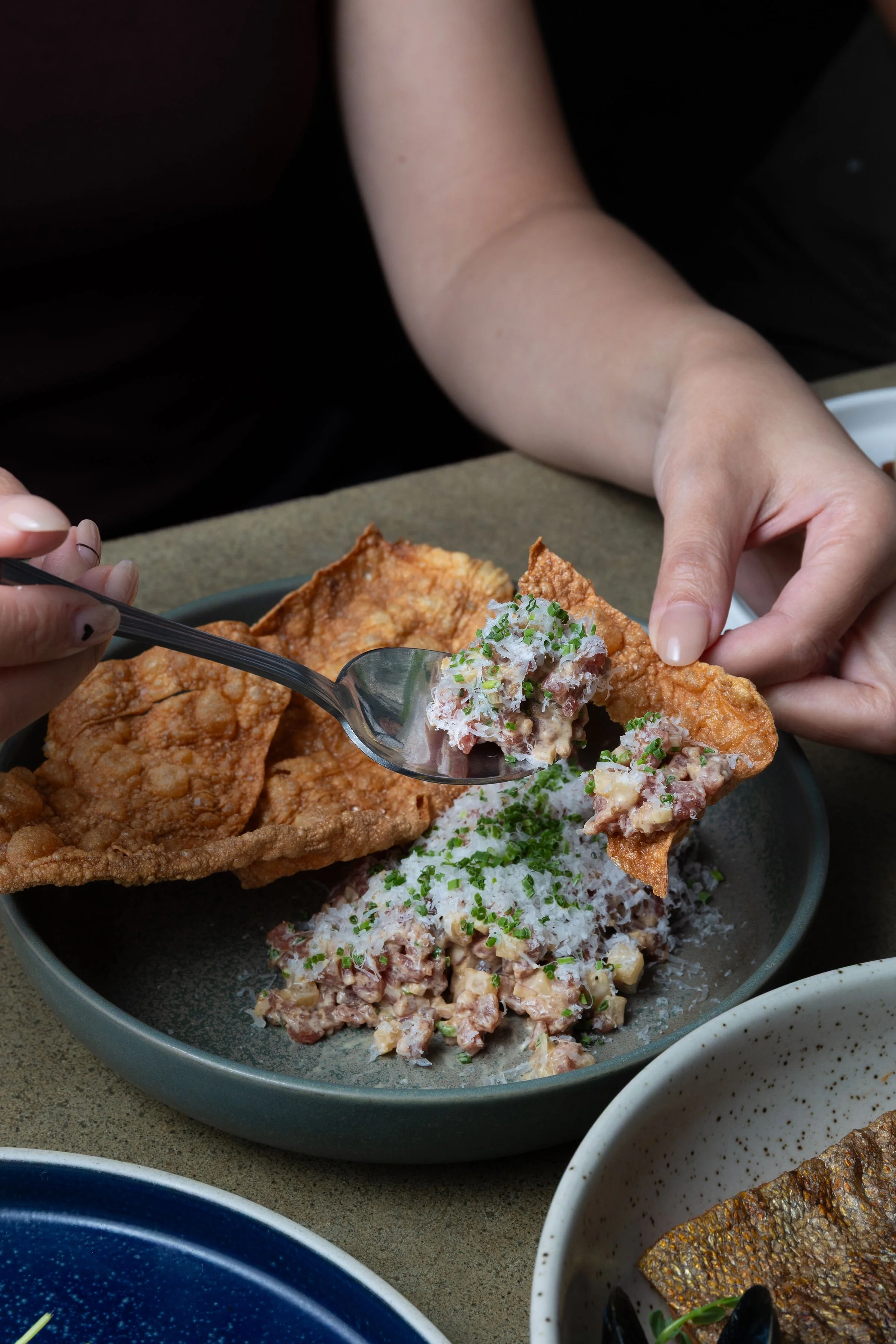 Bison Tartare with crispy Yuba