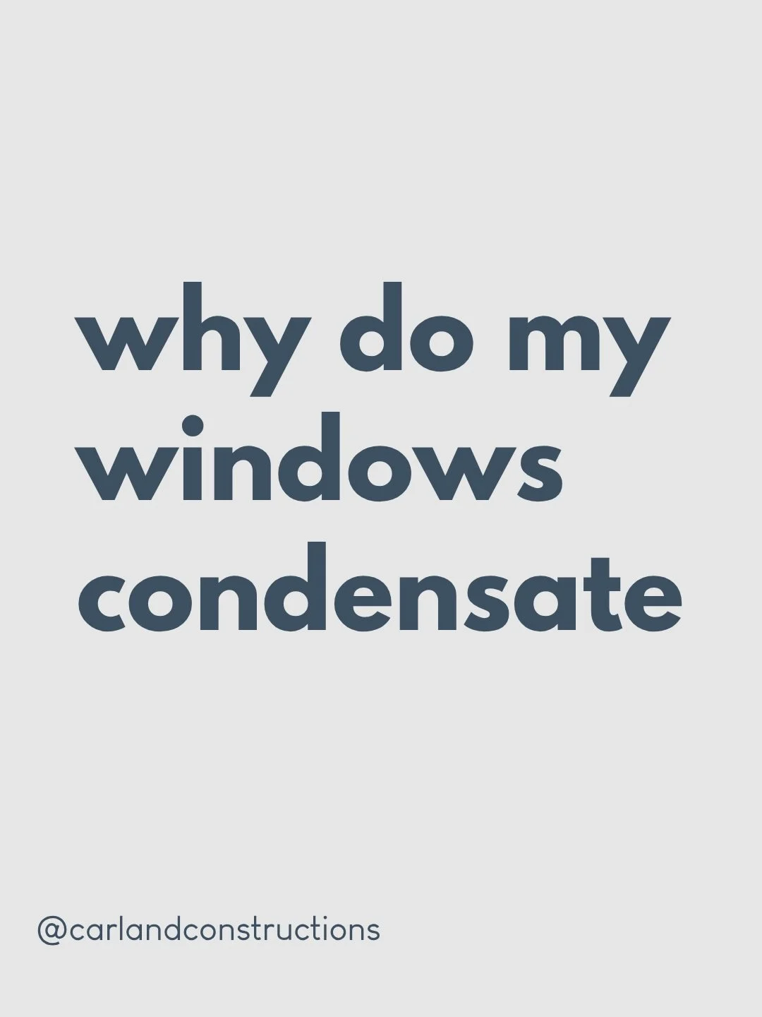 Every morning the windows are dripping. You wipe them down, but they are back tomorrow.

Most people blame the windows, but they are just the messenger.

Warm air inside your home carries moisture. When it hits a cold surface and in a standard build,