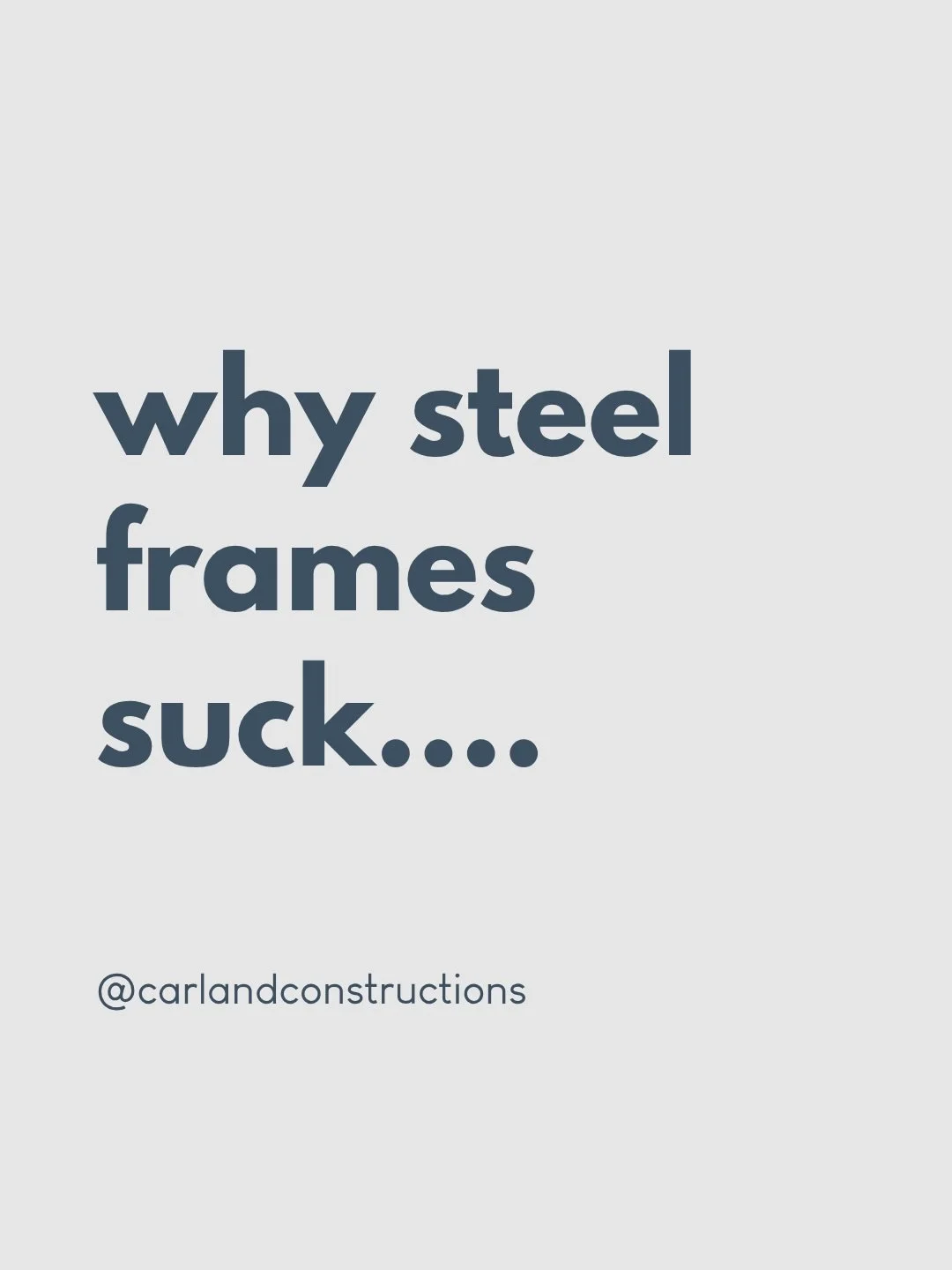 Steel frames are not going away. We know that. The industry is built around them, the supply chain is optimised for them, and the price point makes them hard to argue against at the volume end of the market.
We still think there are better ways to bu