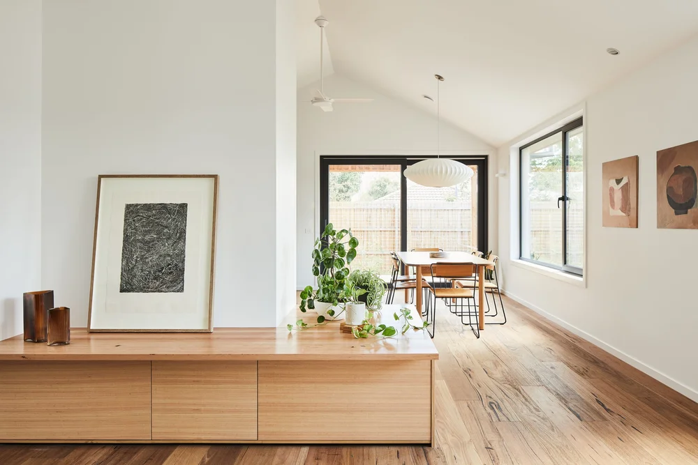 Light filled living room at Forrest Passive House in Spotswood