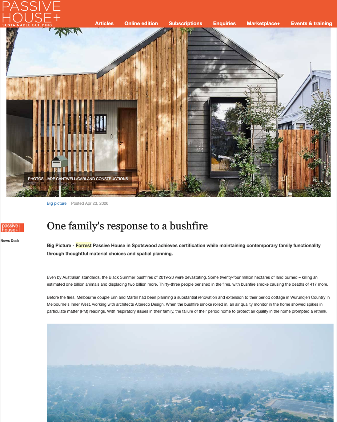 One Family's Response to a Bush Fire - Passive House + Sustainable Building Magazine