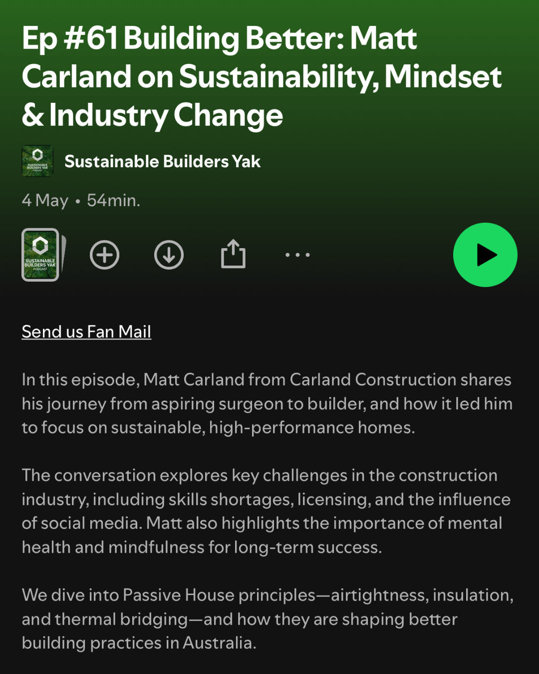Sustainable Builders Yak Podcast