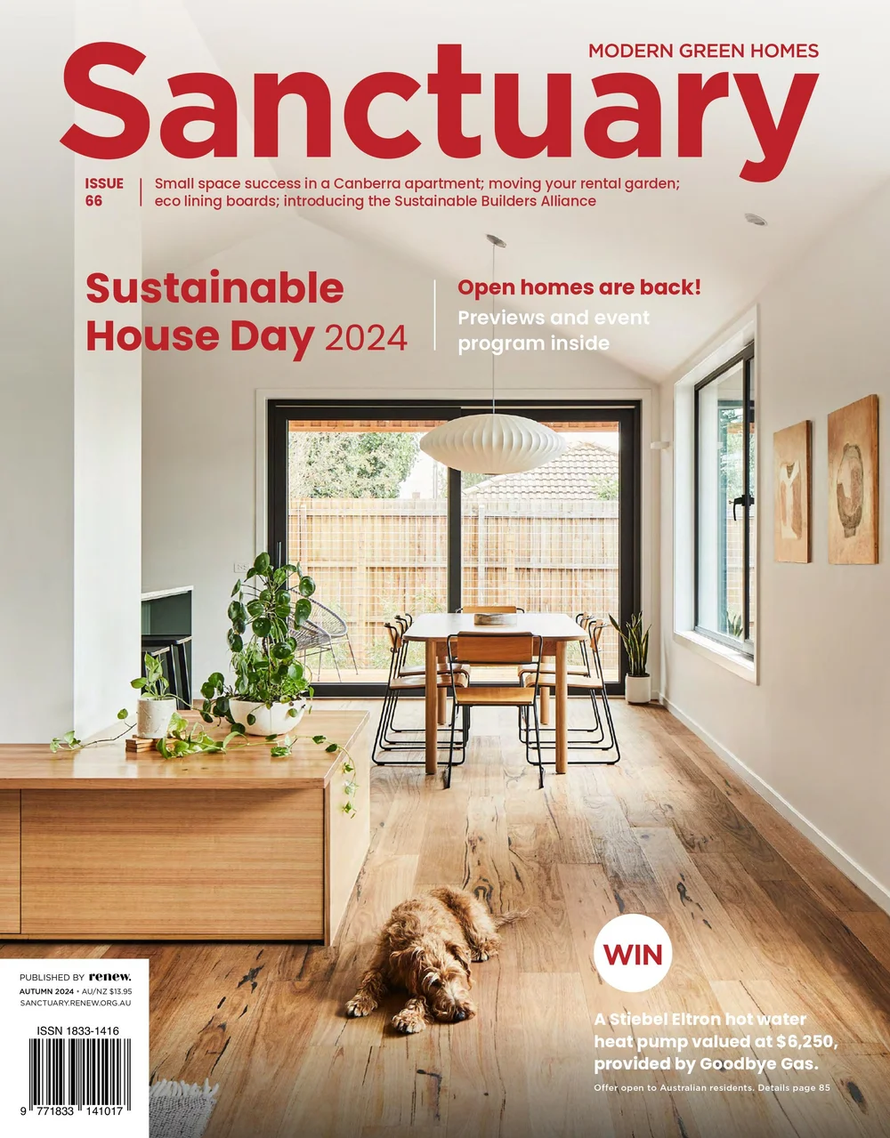 Sanctuary magazine: Front cover, featuring Forrest Passive House, Spotswood by Carland Constructions