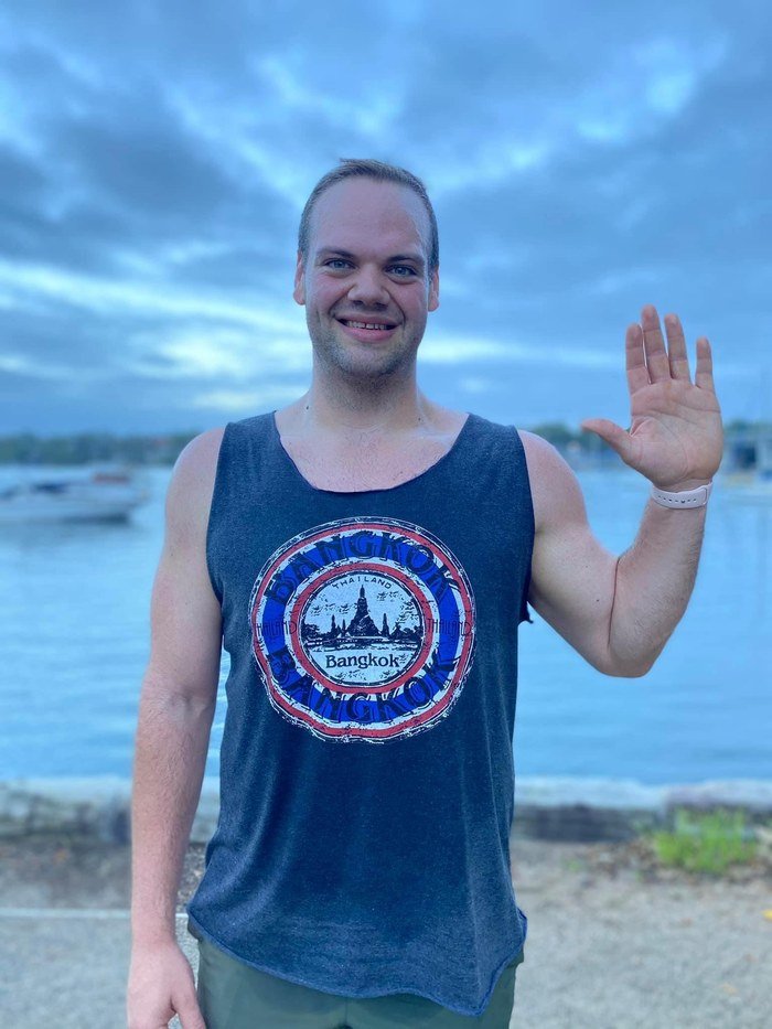 Dean Stephens during his weight loss journey while travelling in Thailand.