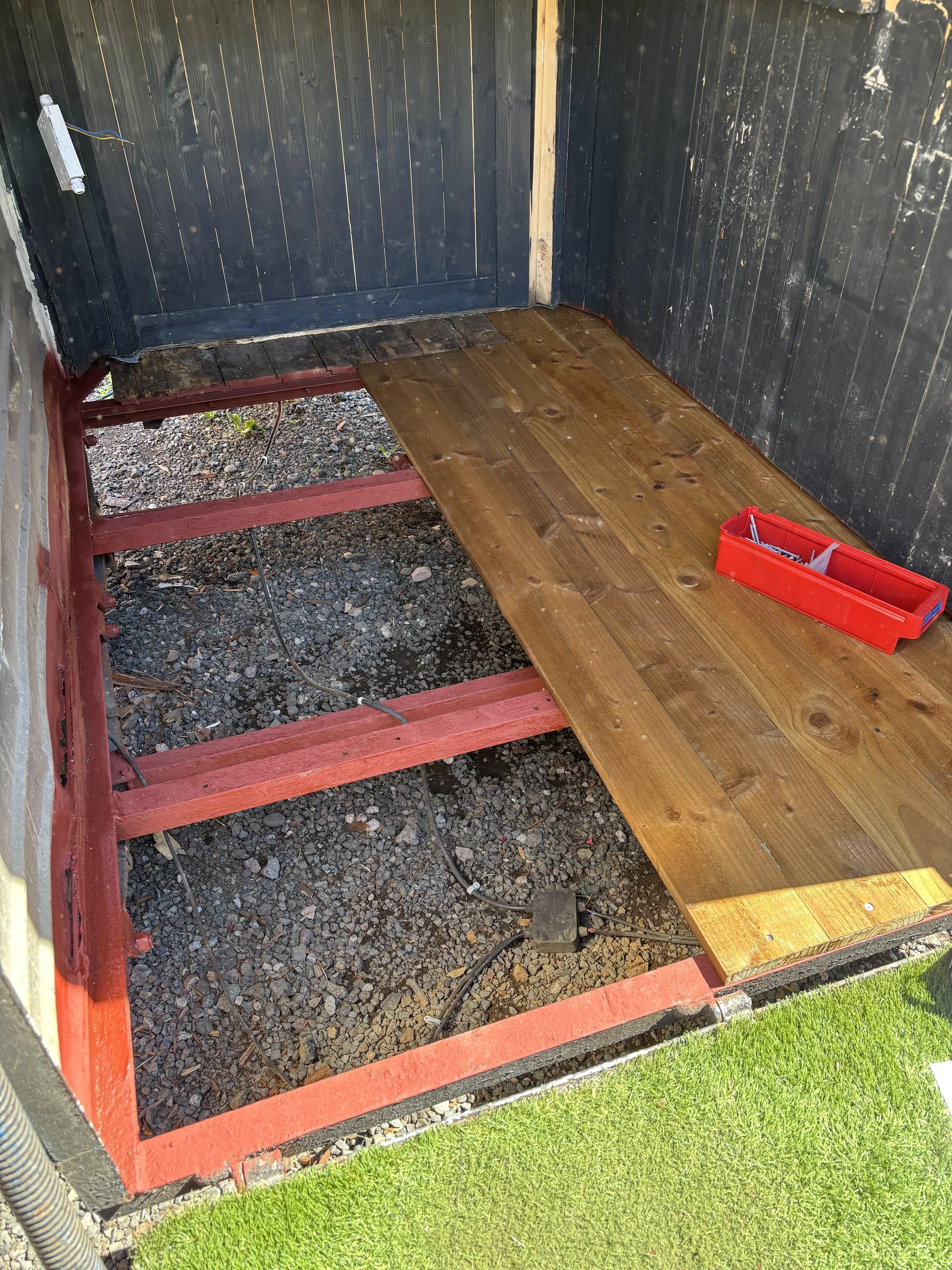Steel work repairs and complete timber re floor of a Rice Horsebox trailer