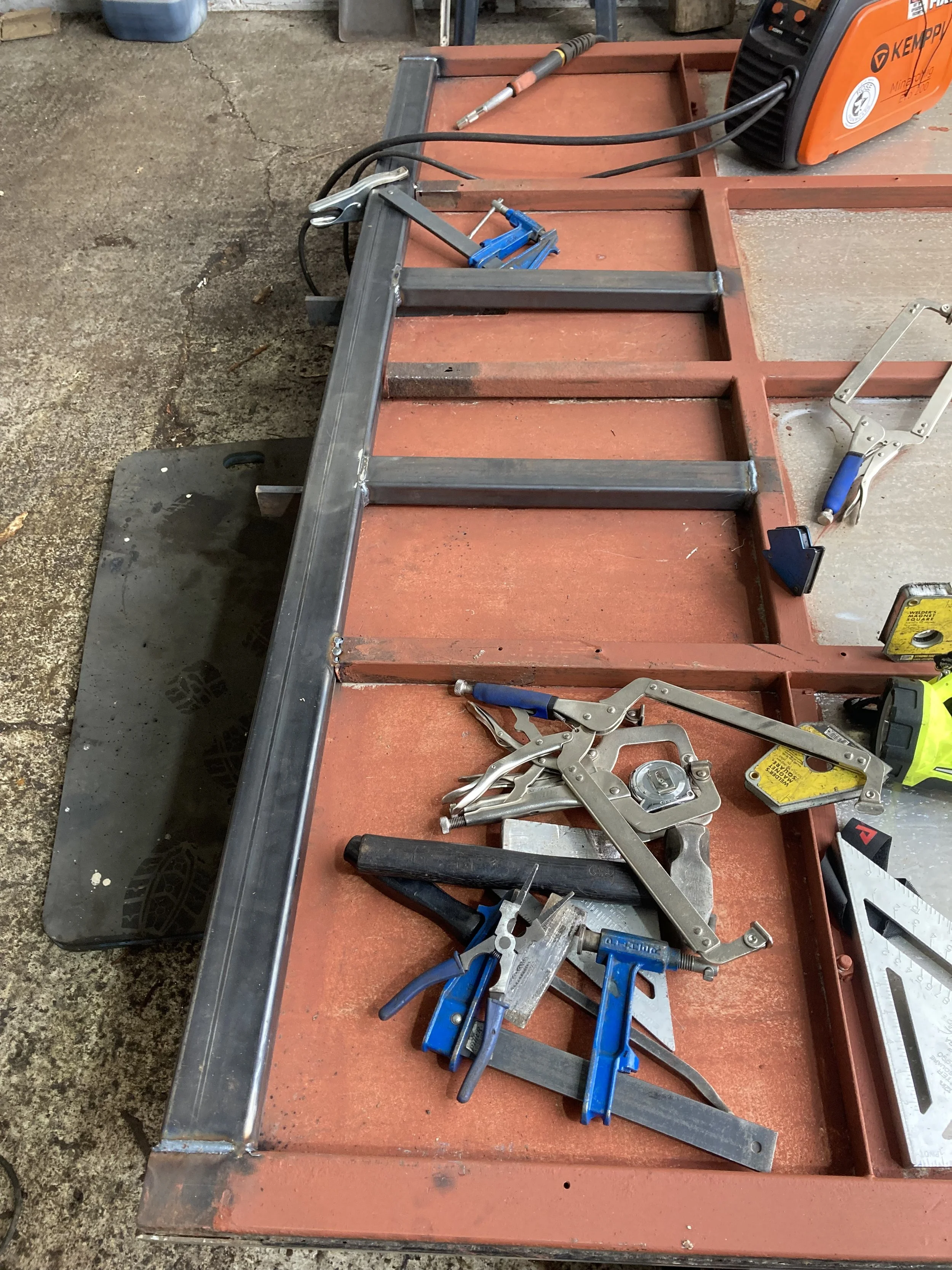 New steel work for a horse box ramp