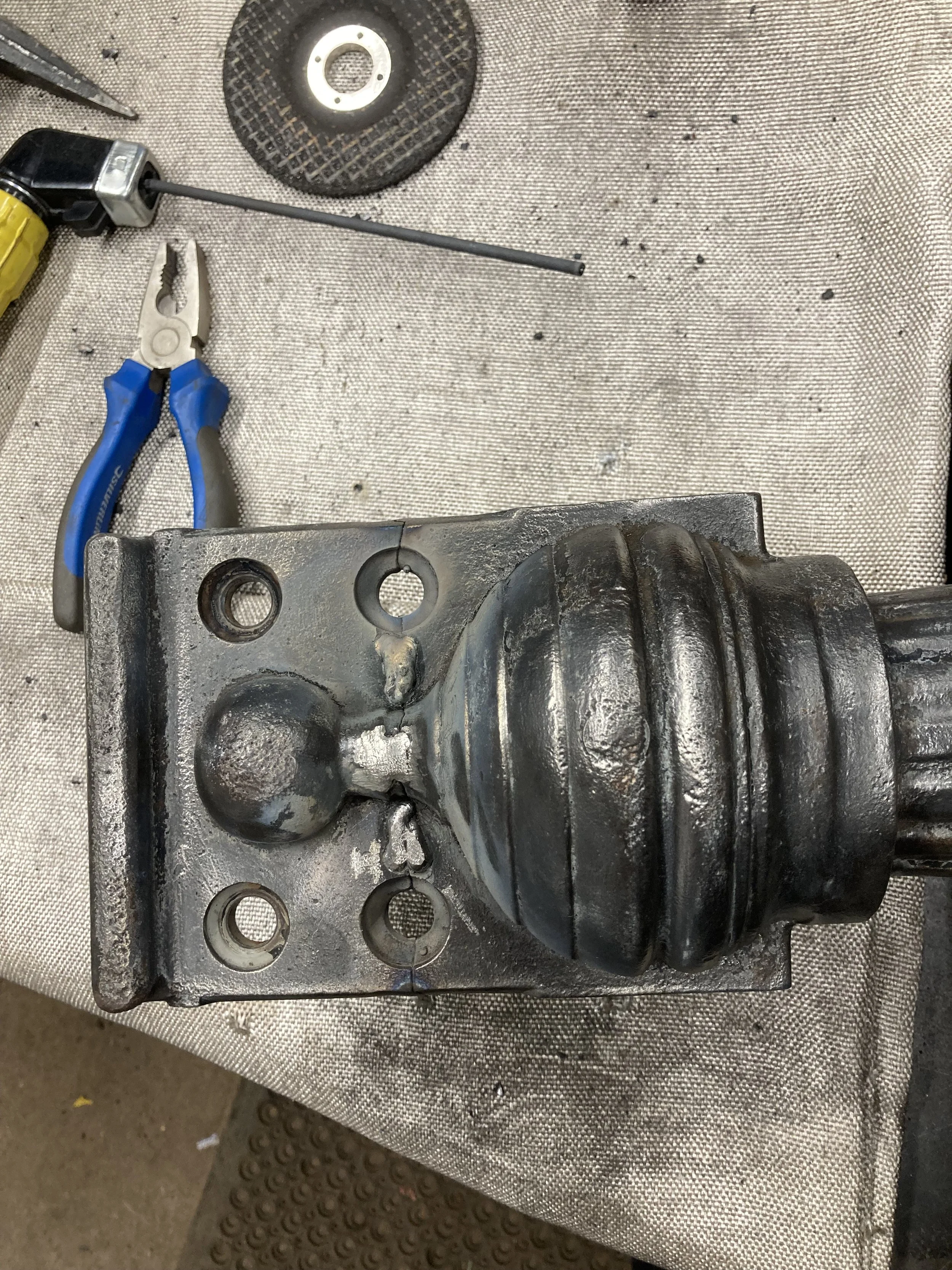 Example of a heritage cast iron repair of a sign post
