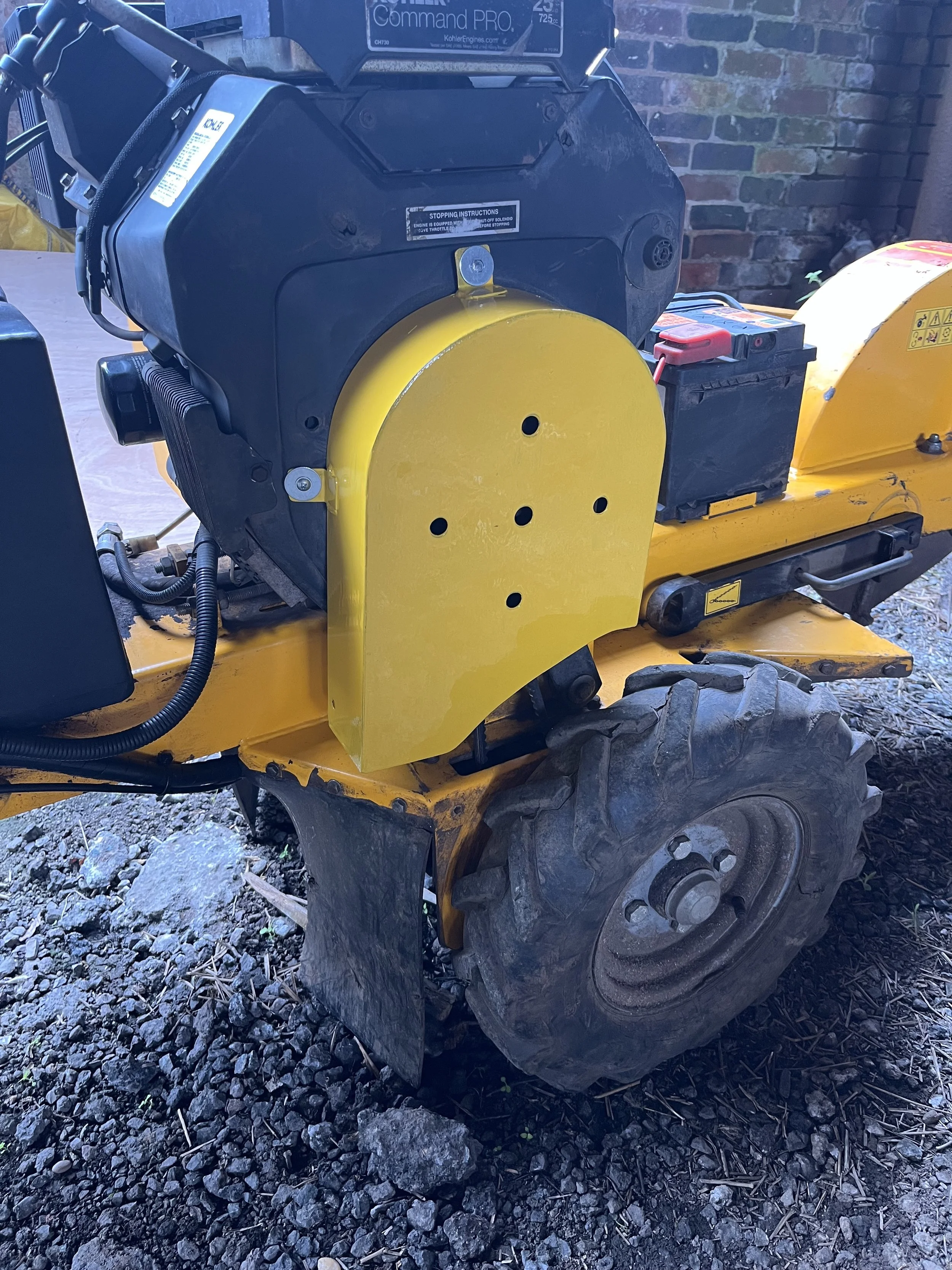 Manufacture of a custom drive belt guard for a customers stump grinder