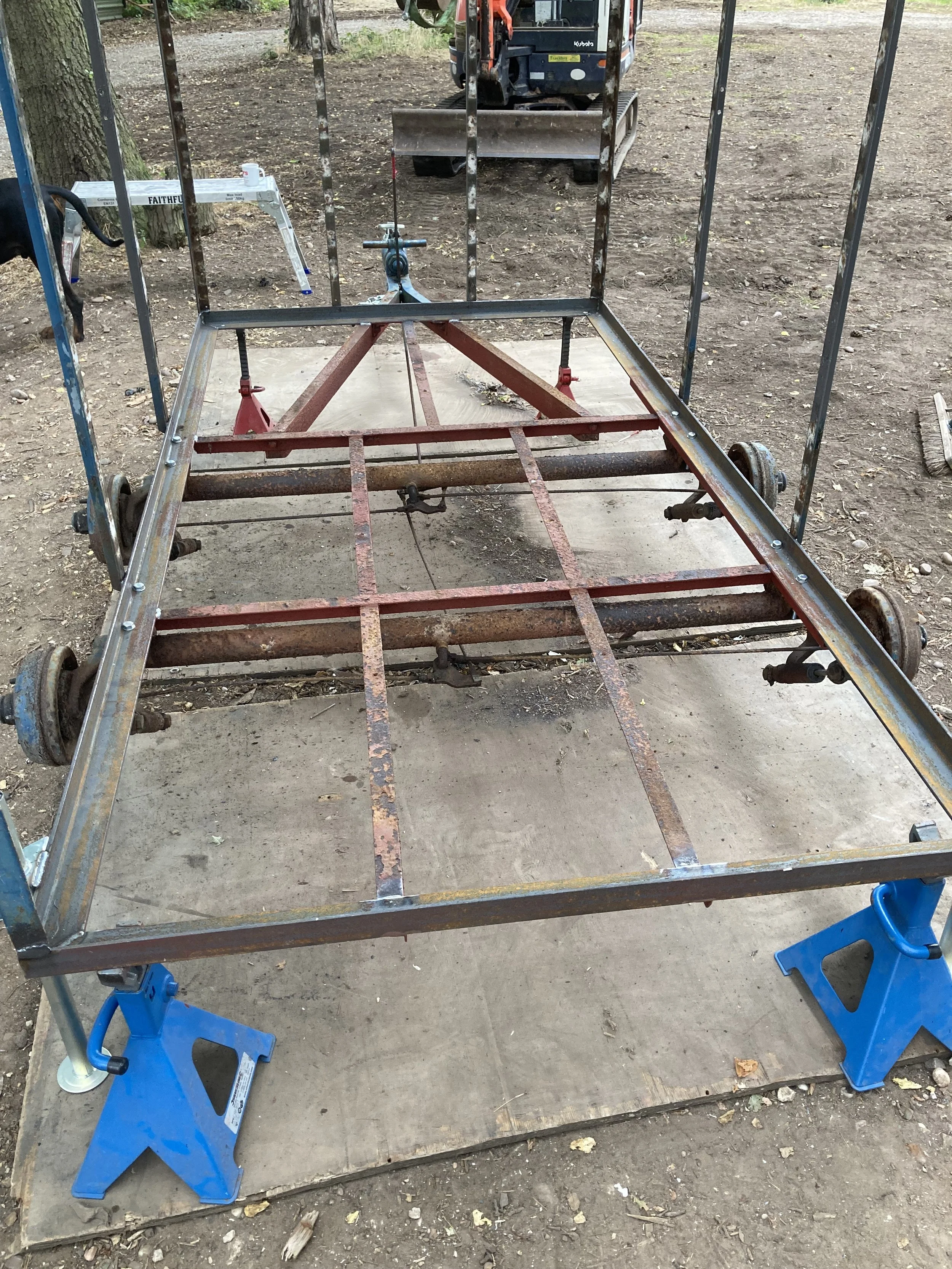 Repairs and strengthening to horse box chassis and frame.