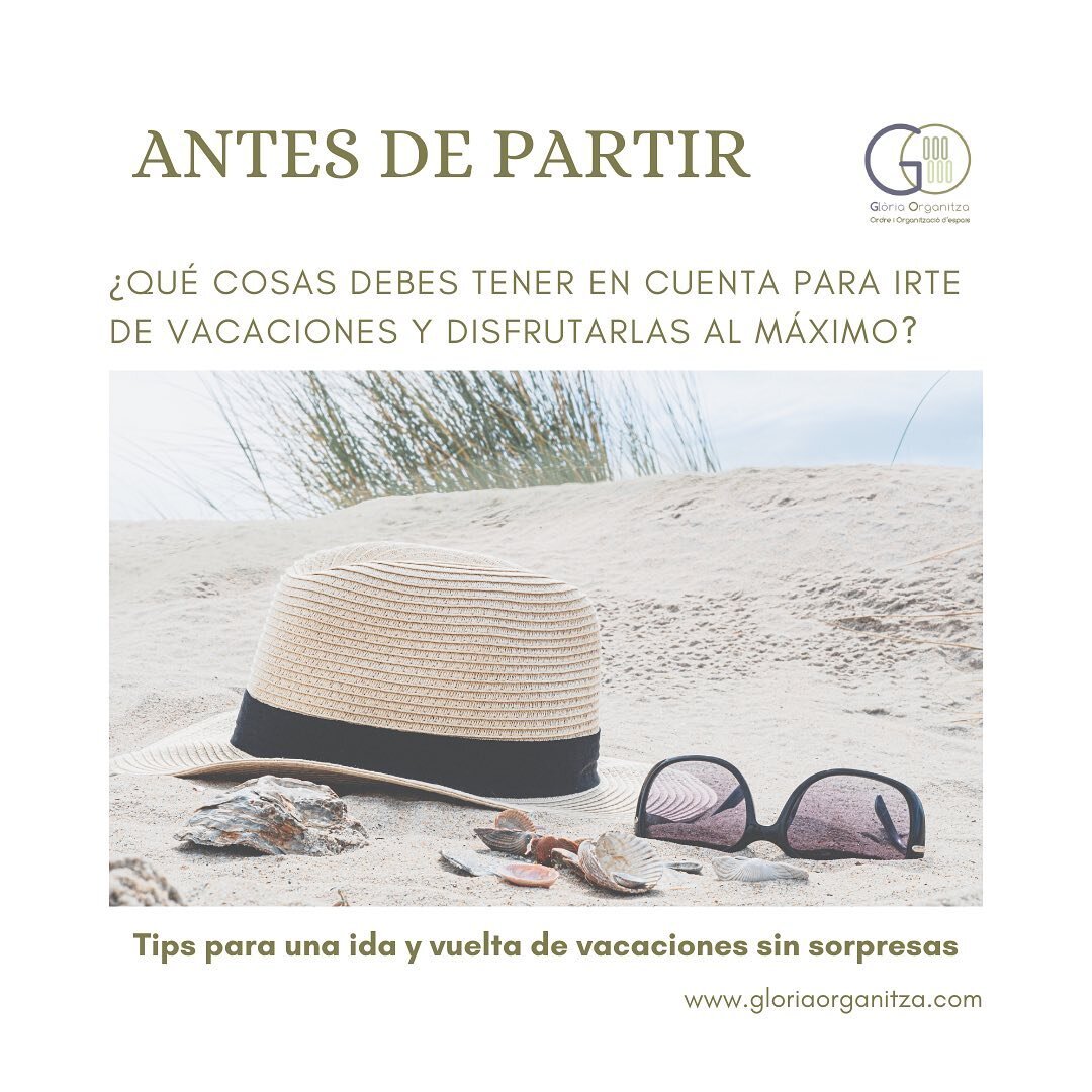 &iexcl;Hola !👋 &iquest;C&oacute;mo va el calor? &iquest;Est&aacute;s preparando tus vacaciones?
▫️
Ten en cuenta que no todo empieza y acaba con el equipaje que te vas a llevar.
En cada proyecto vacacional intervienen una serie de acciones que si la