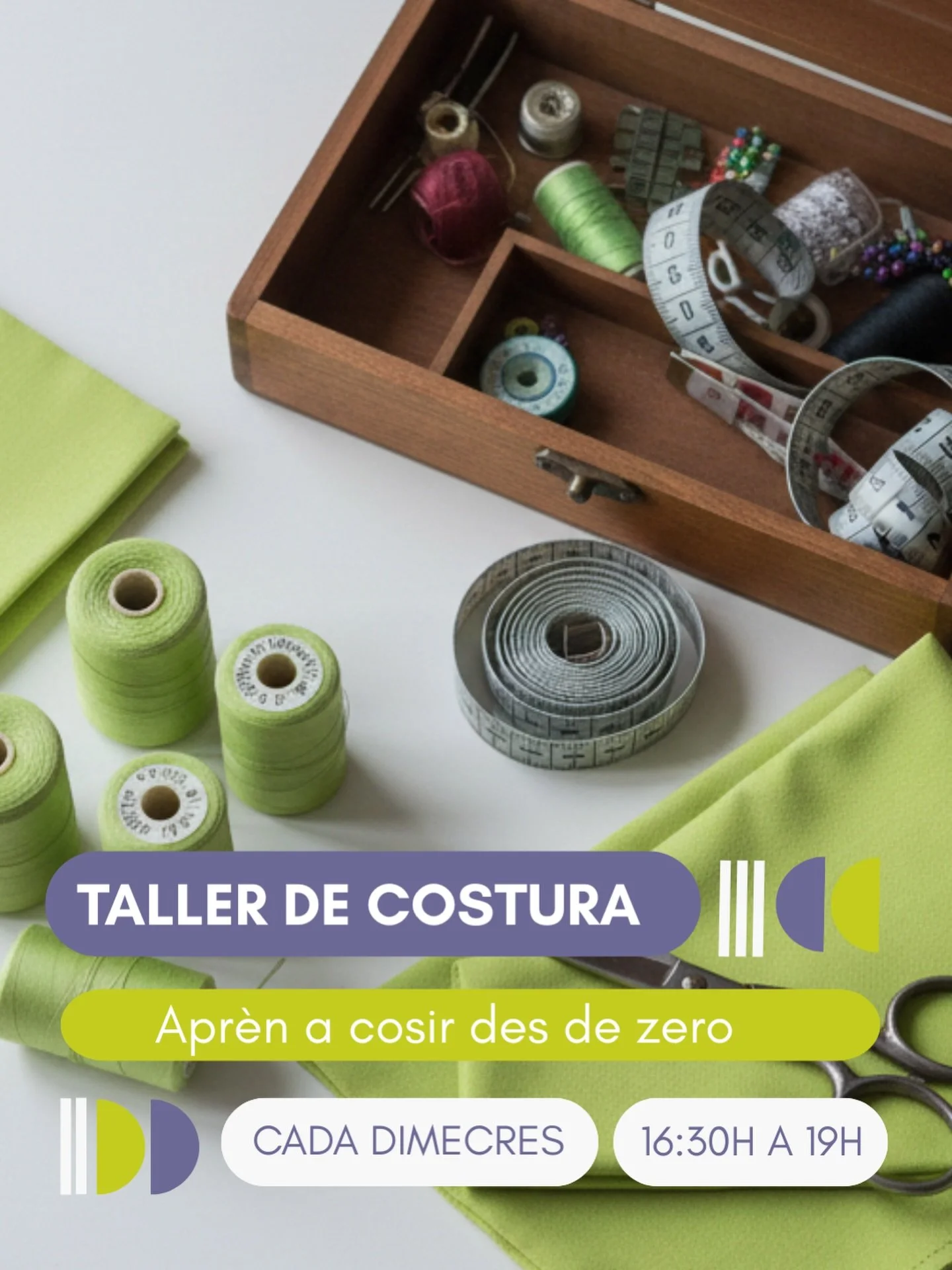 Cada dimecres a l&rsquo;espai tenim l&rsquo;oportunitat d&rsquo;aprendre a cosir des de zero. Hem apostat per aquesta iniciativa que ens ofereix l&rsquo;Encarna de @costureo_  i si t&rsquo;agradaria arreglar-te la teva roba, aprofitar i transformar t