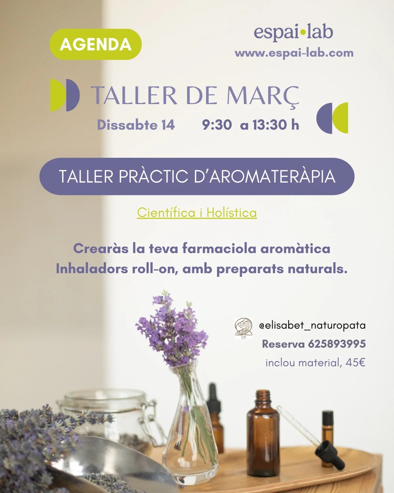 Un nou taller a l&rsquo;espai que no et pots perdre, perqu&egrave; marxar&agrave;s a casa coneixent el proc&eacute;s, les quantitats, i el servei que ens fan les plantes remeieres.

Treballar&agrave;s plantes i f&oacute;rmules per:

🔹Alleujar l&rsqu