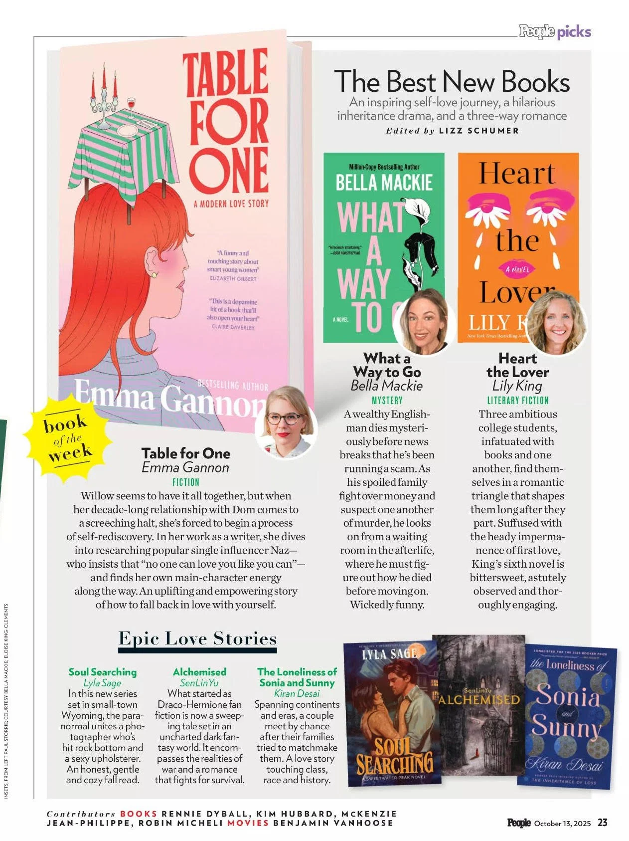 TABLE FOR ONE is People magazine 'book of the week'
