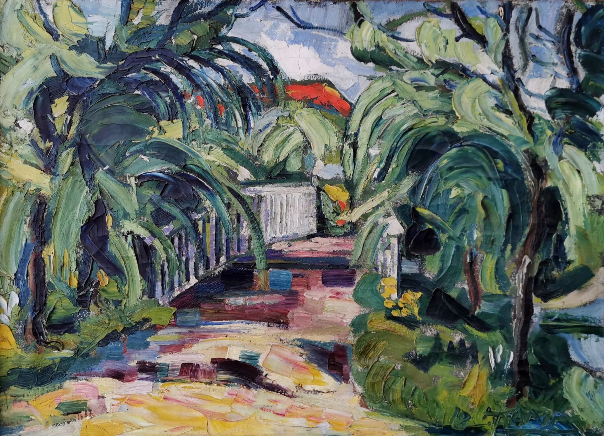 Kamps Heinrich. Landscape with trees. 1918. Oil canvas. 55x75..JPG