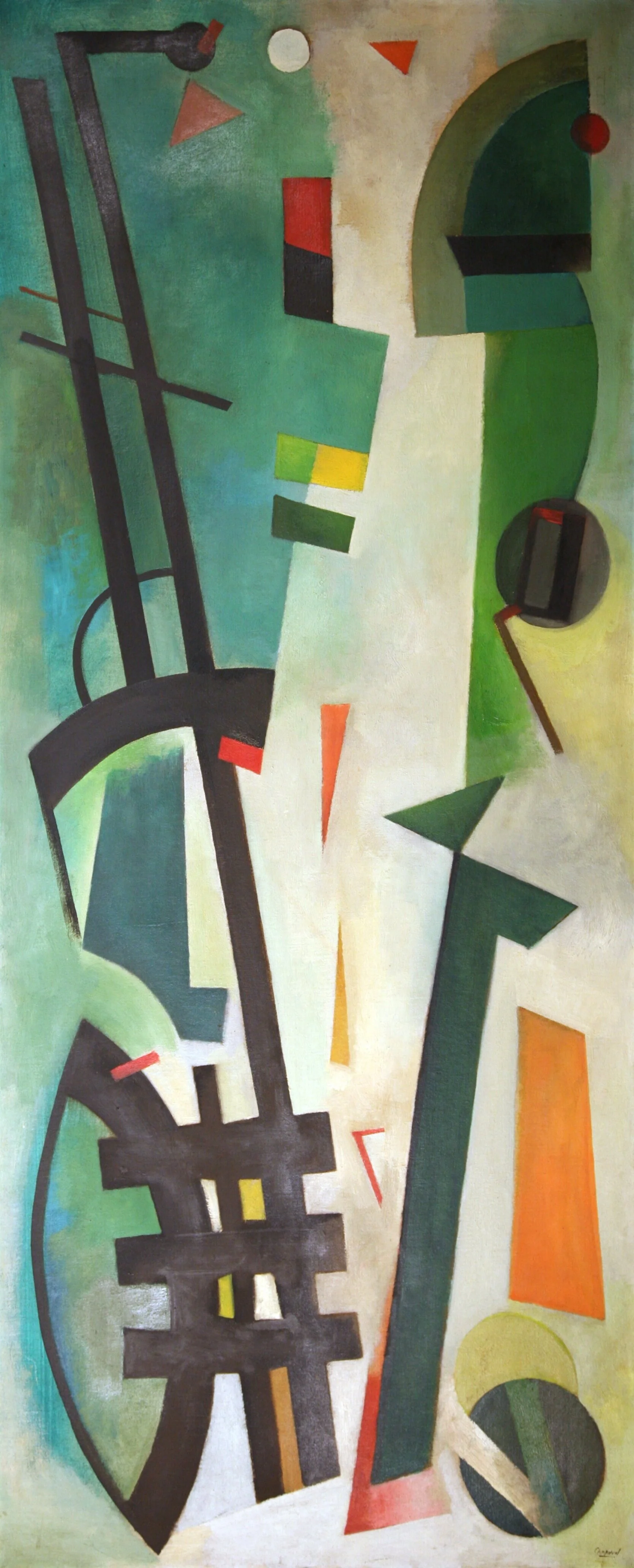 Youla Chapoval, Lances, 1949. Original abstract oil painting by Youla Chapoval