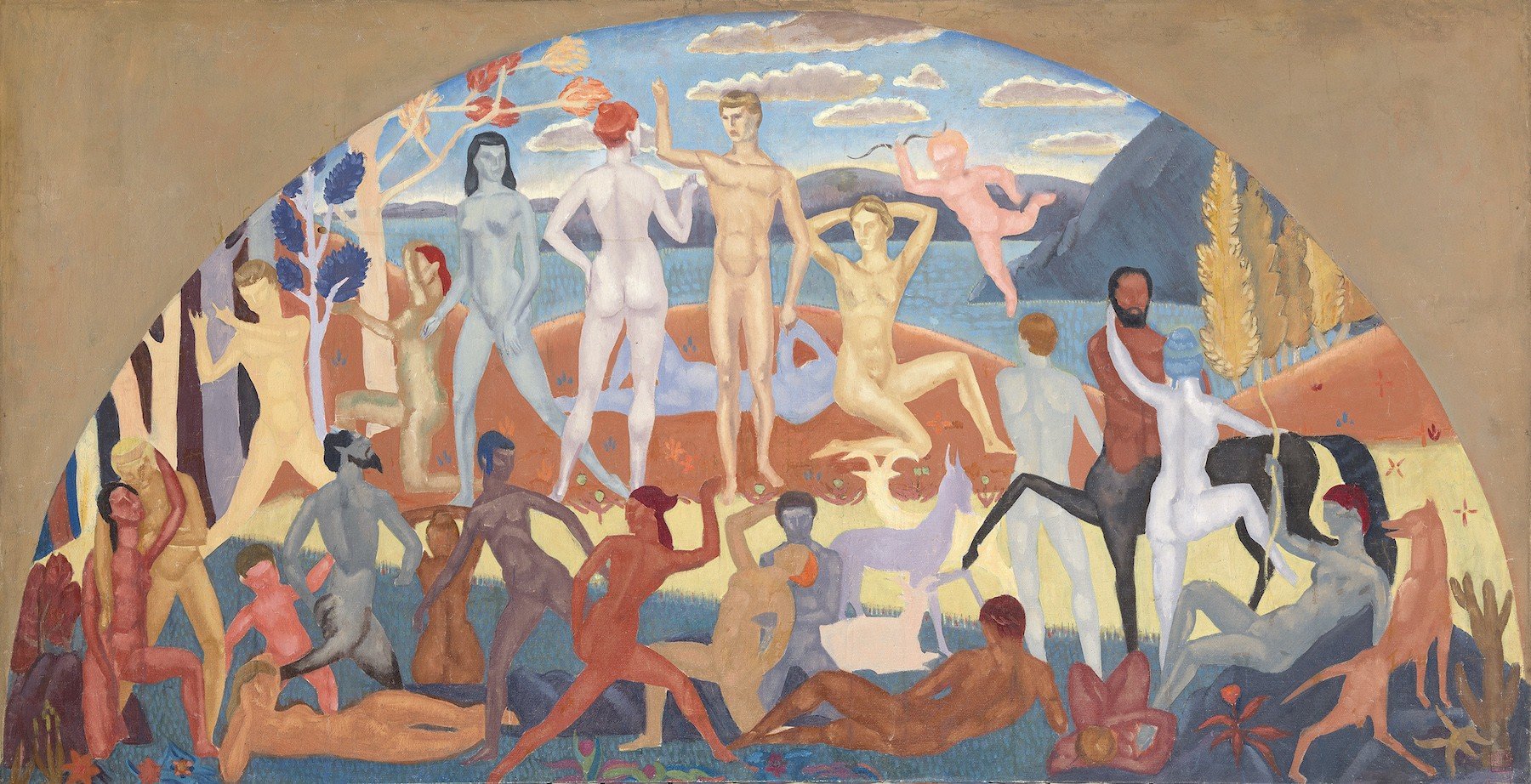Alexander Yakovlev, Study for a mural in the Main Salon aboard the SS Île de France, 1920s