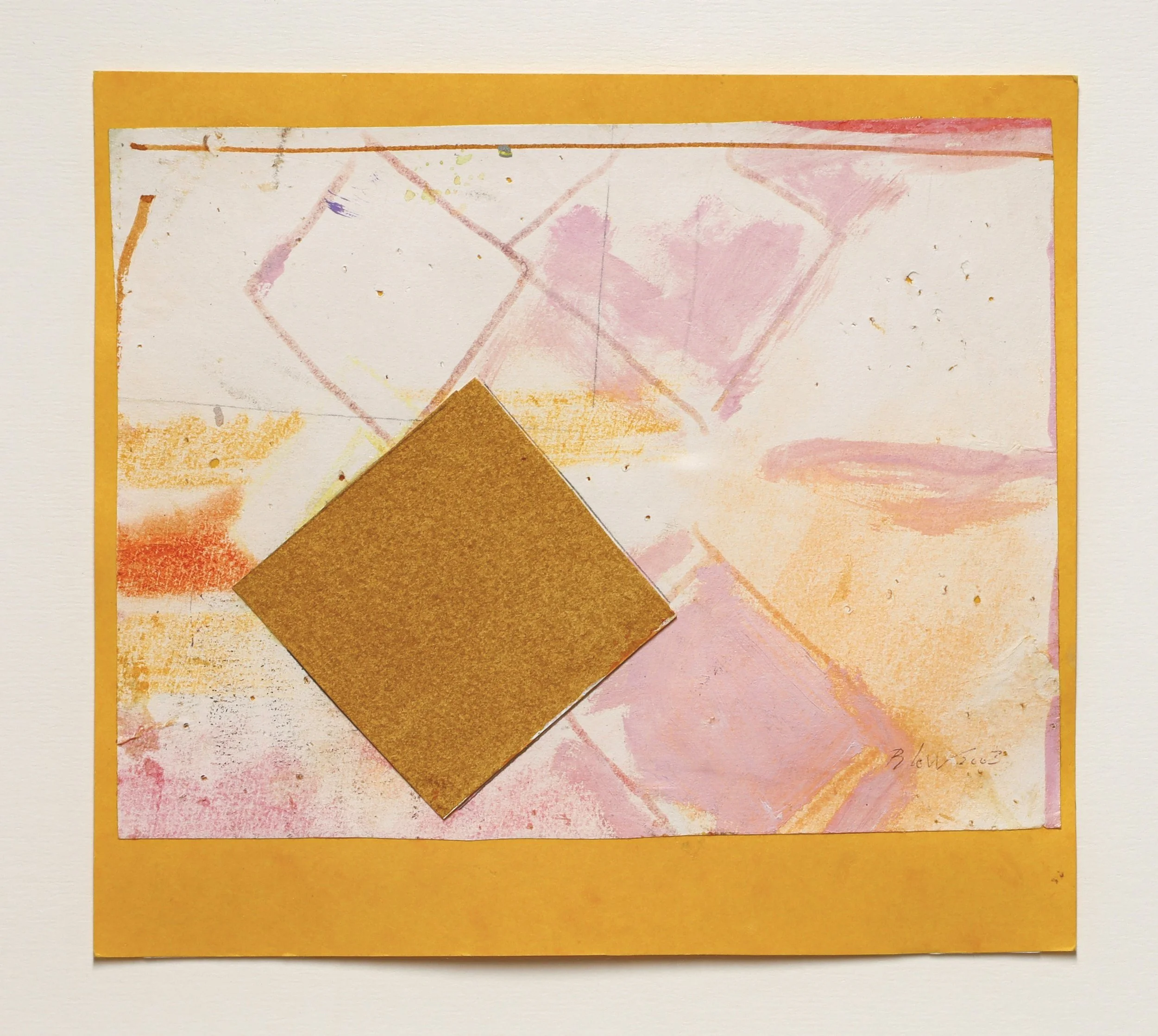 Sandra Blow, Collage, 2003. Mixed media original abstract collage.