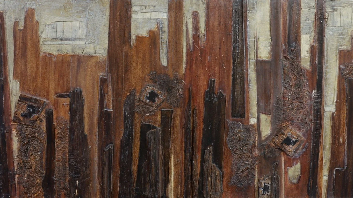 Maurice Jadot, Relief (13-1961), 1961. Painted wood relief, 51 by 152 cm.