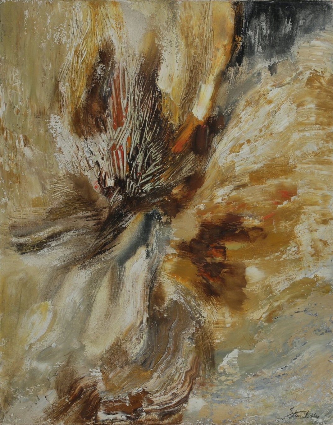 Anna Staritsky - Composition 92x73. Original abstract painting by Anna Staritsky