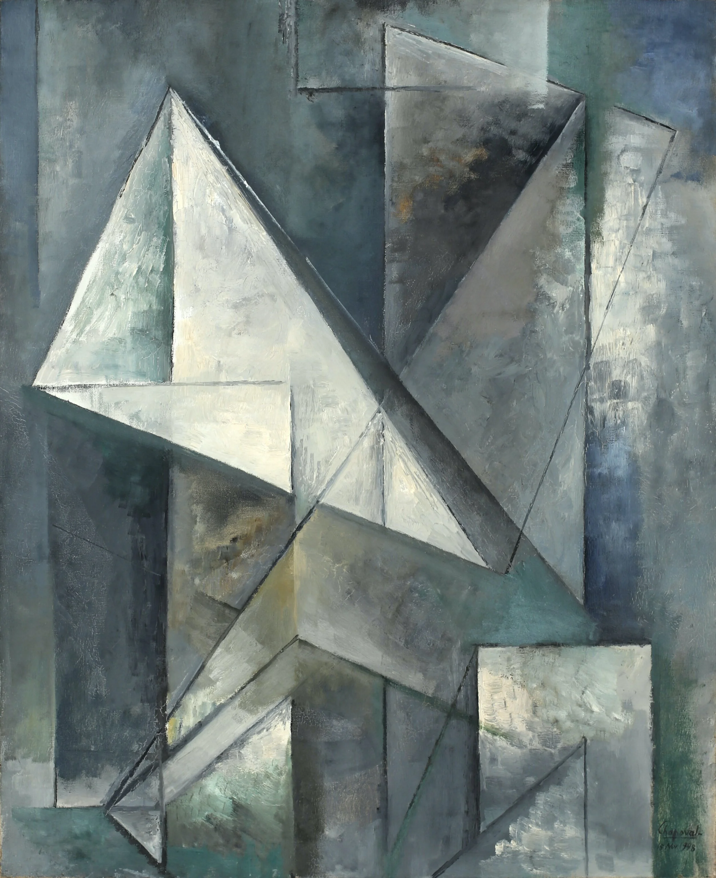 Youla Chapoval - Untitled, composition in grey (1948)