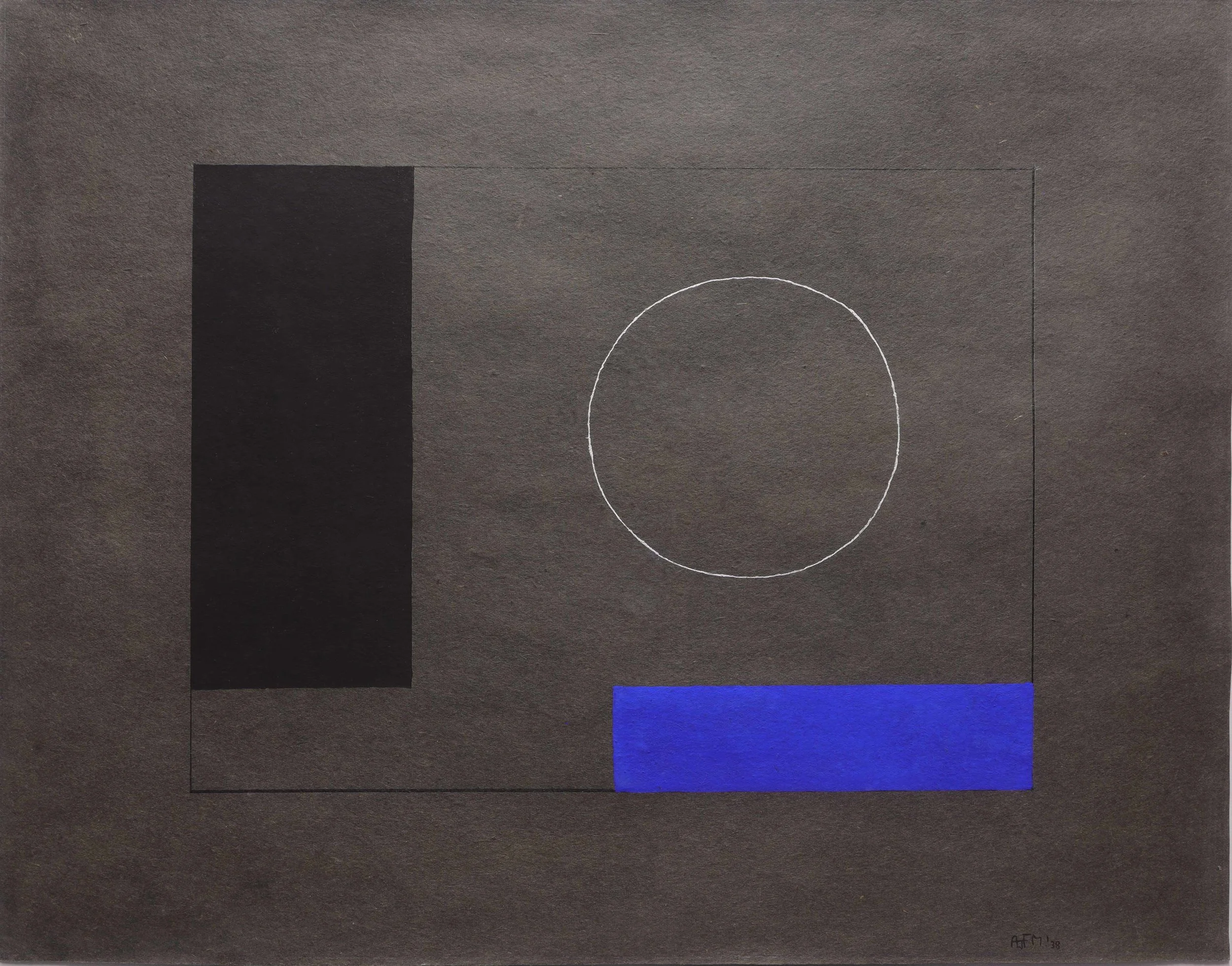 Alastair Morton, Composition with white circle on grey, 1938