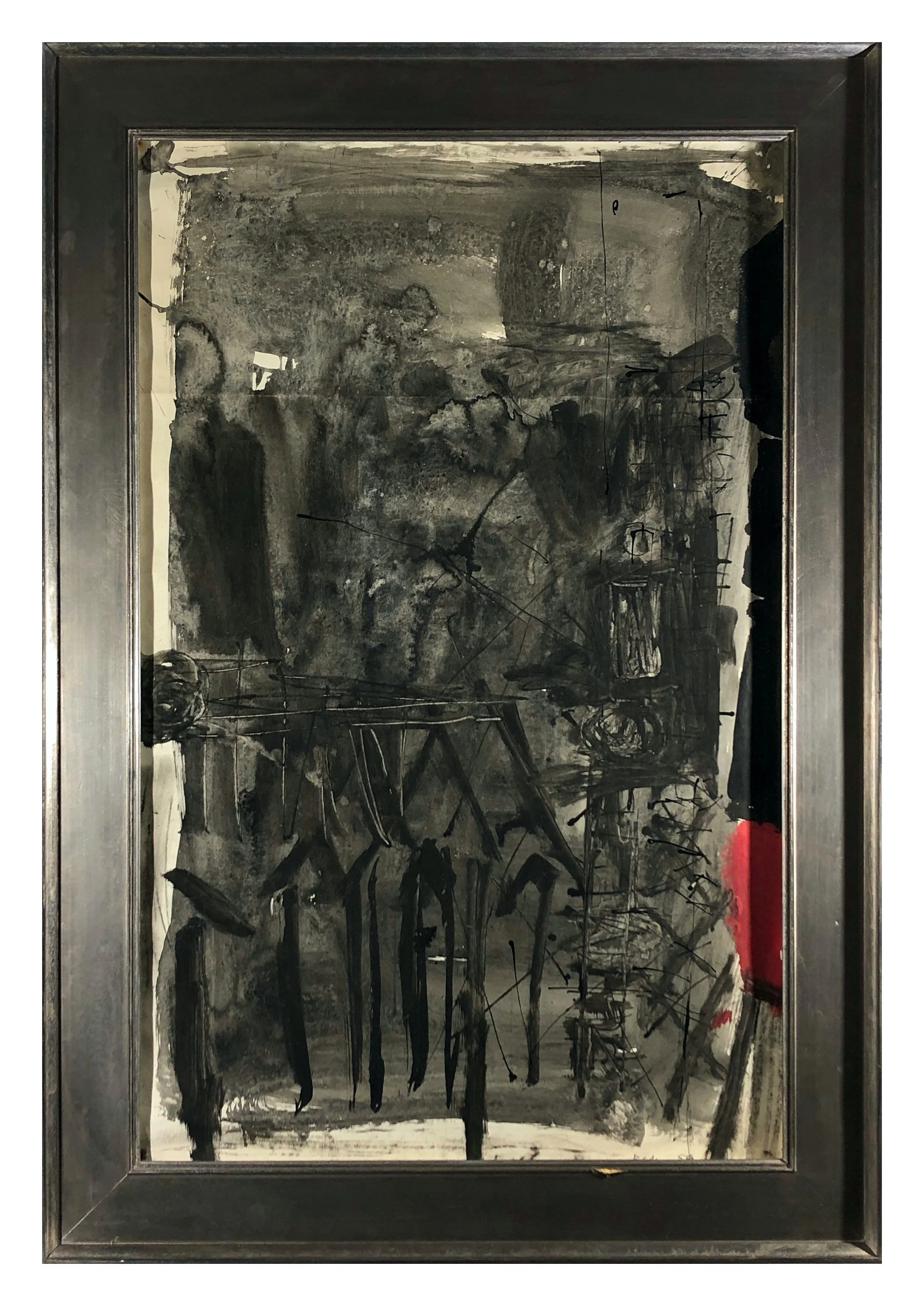 Trevor Bell - Facade in red (1959), original mixed media abstract artwork. 